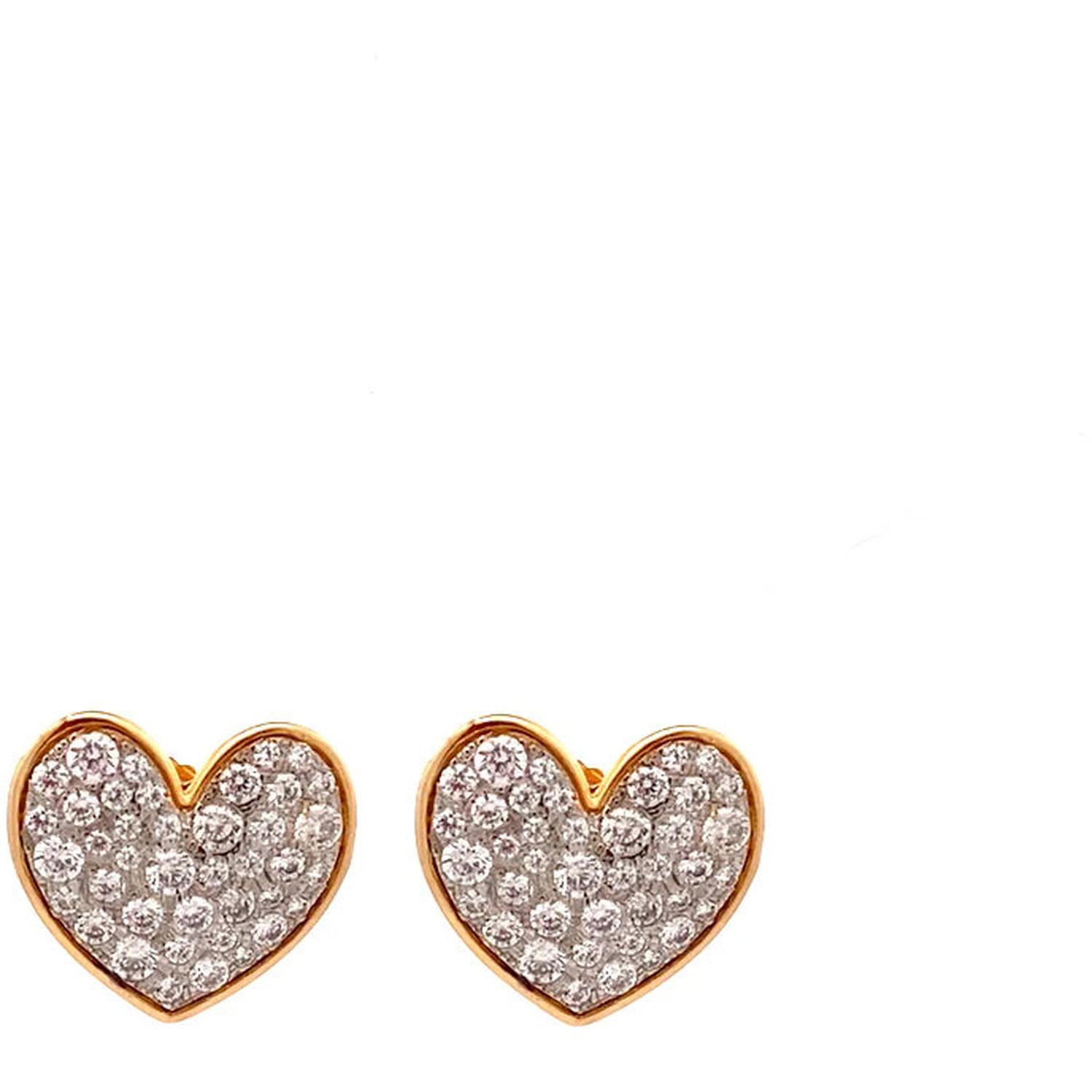 Rue Des Mille - ORZ018M2CUOAU - Orecchini lobo cuore pavè oversized - STARDUST TEN