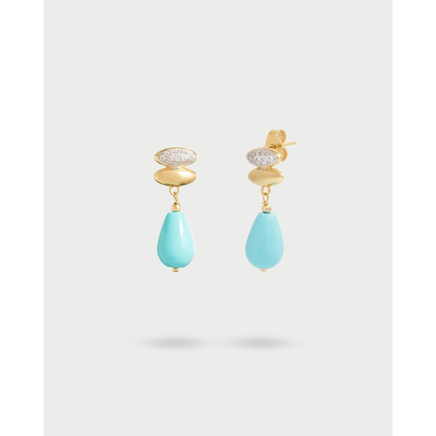 Rue Des Mille - ORZ029M2TAU - Orecchini doppia ellissi e turchese