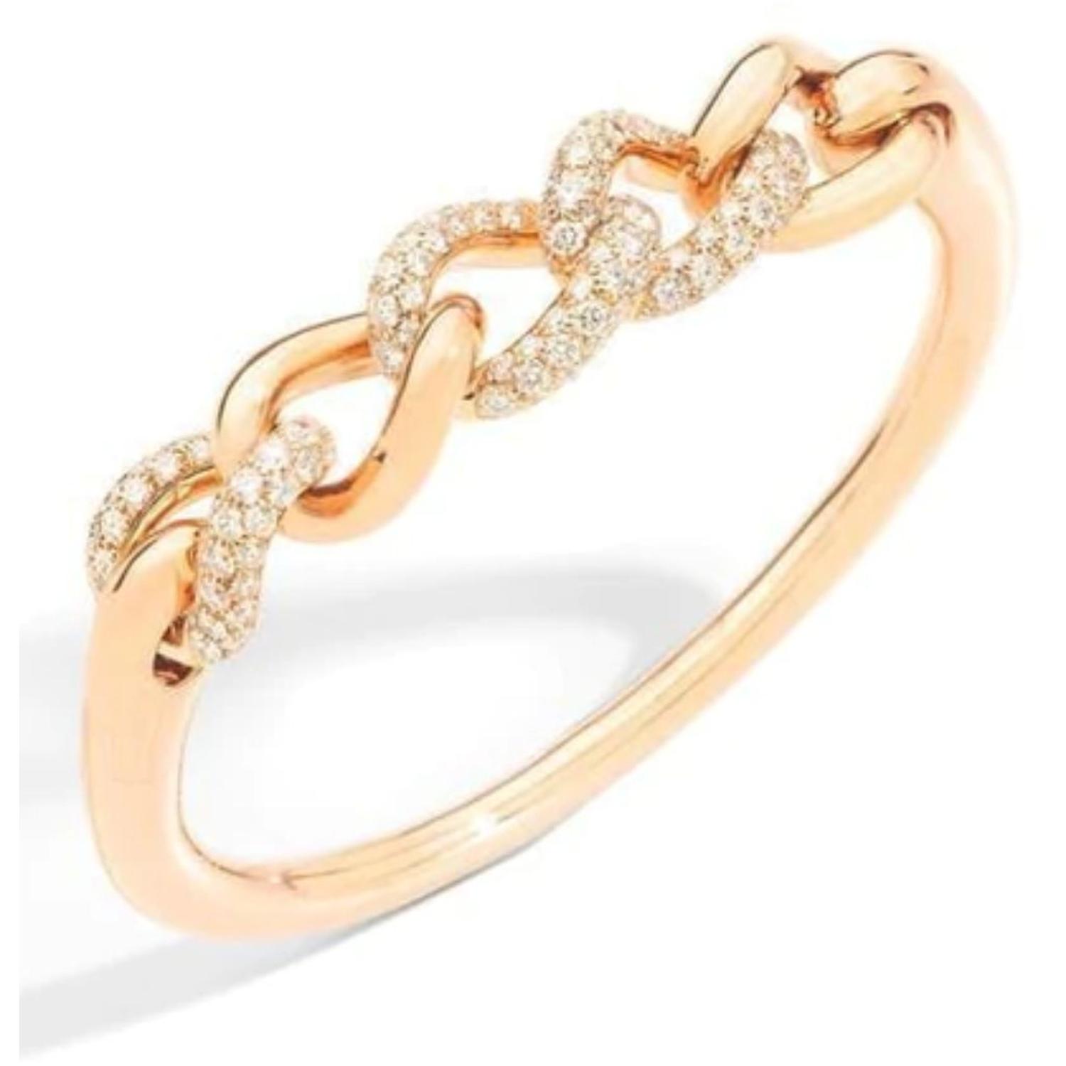 POMELLATO - BRACCIALE CATENE IN ORO ROSA CON DIAMANTI - PBC1011O7000DB000