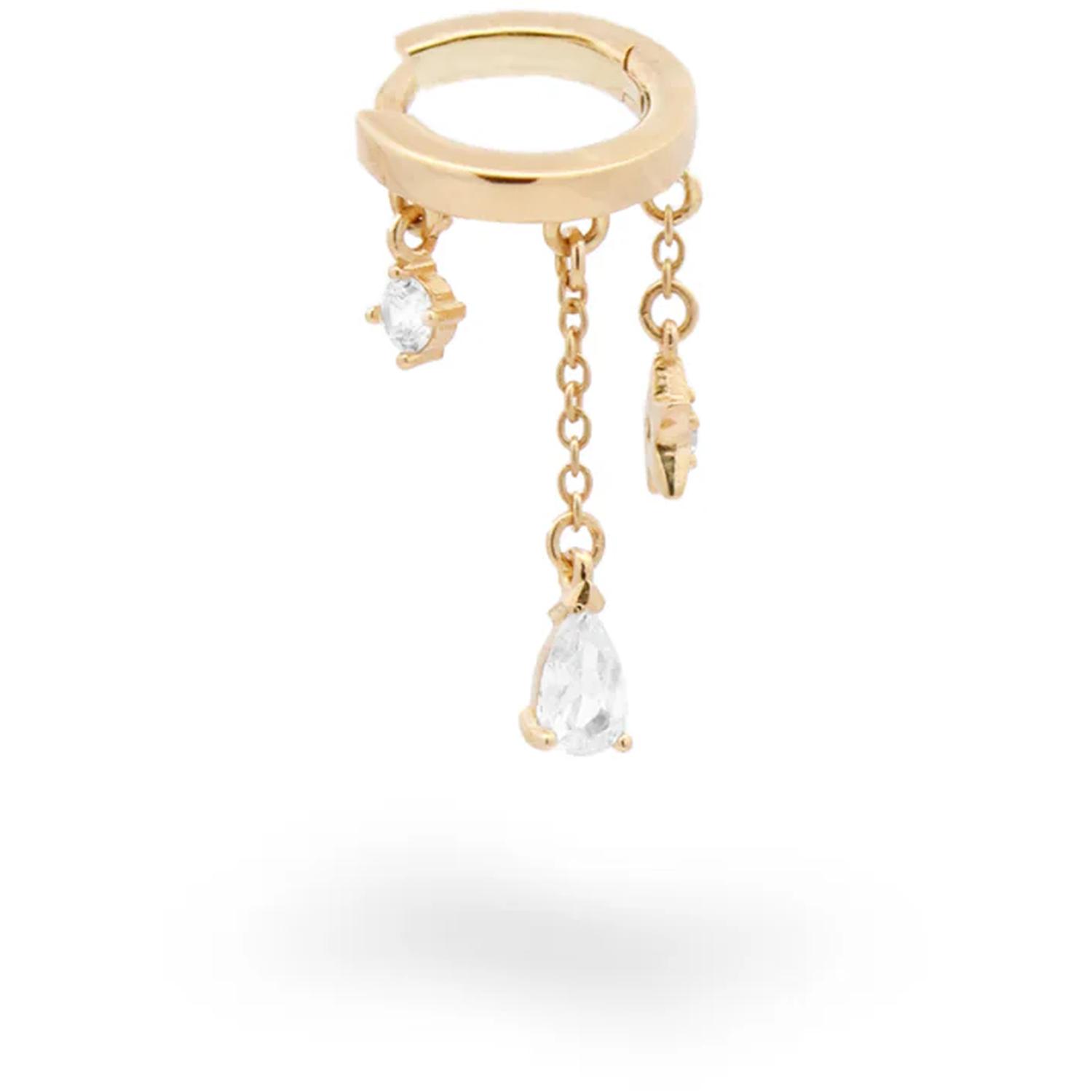 RUE DES MILLE - PRZ026M1AU - Helix piercing goccia castone stella - CLEO