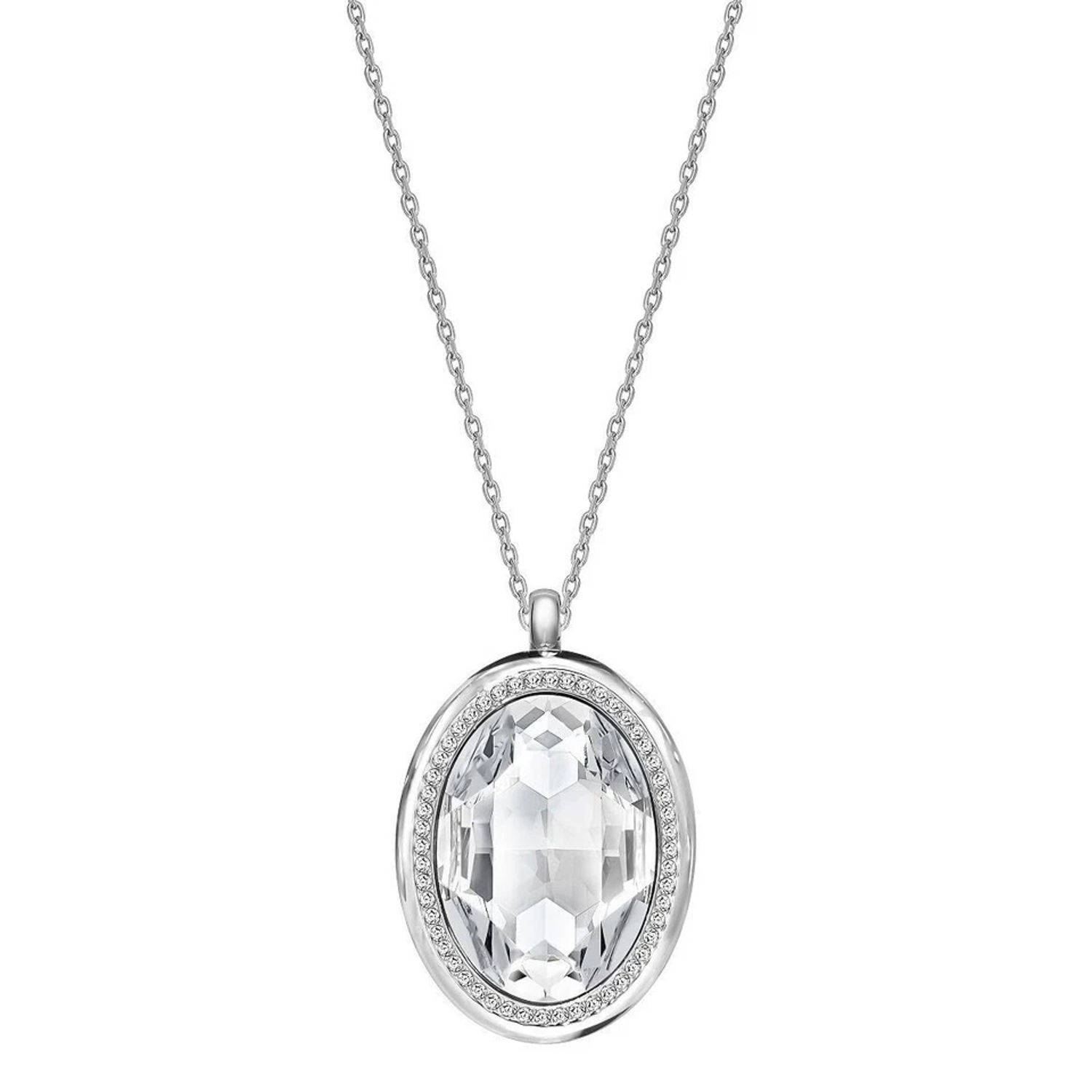 SWAROVSKI - SW5194500 - Pendente ovale Episode trasparente in rodio con pennino