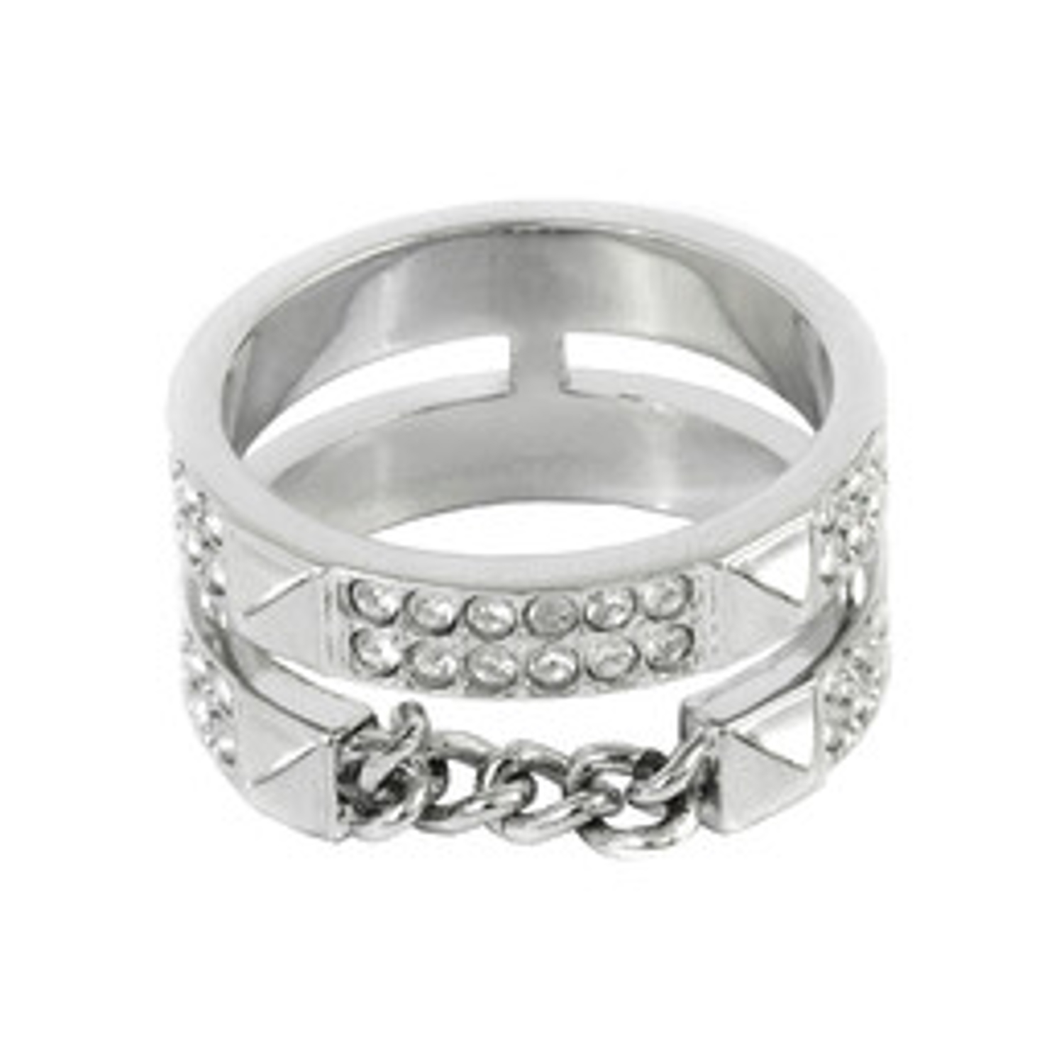 SWAROVSKI - SW5251682 - Anello Crystal Fiction placcato rodio, taglia 52