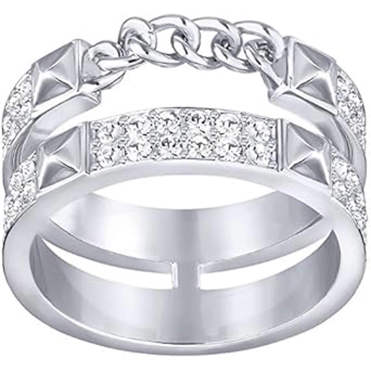 SWAROVSKI - SW5257496 - Anello da donna in cristallo platino trasparente taglio rotondo, cristallo