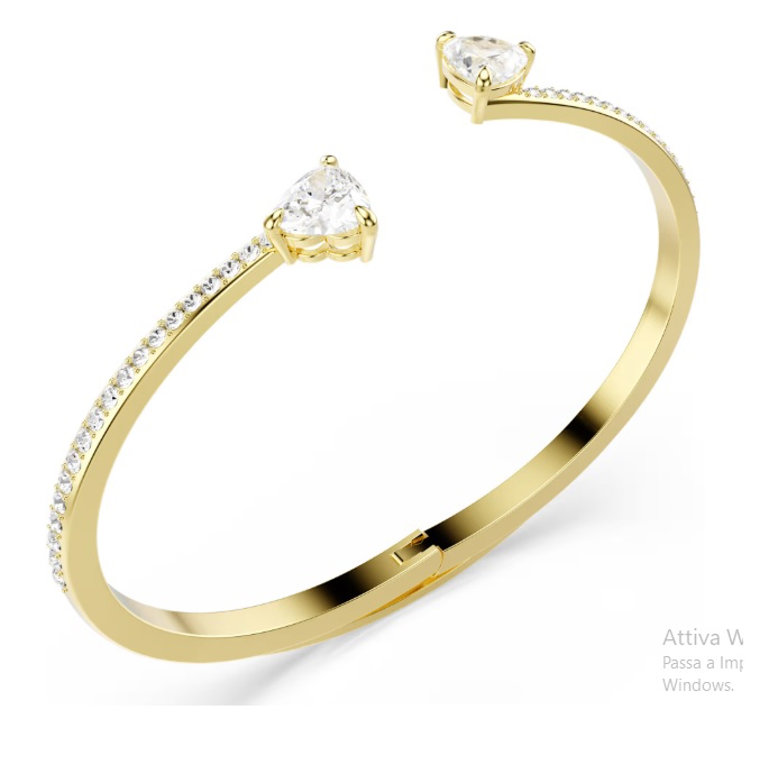 SWAROVSKI - SW5733474 - Bracciale rigido MesmeraCuore, Bianco, placcato color oro