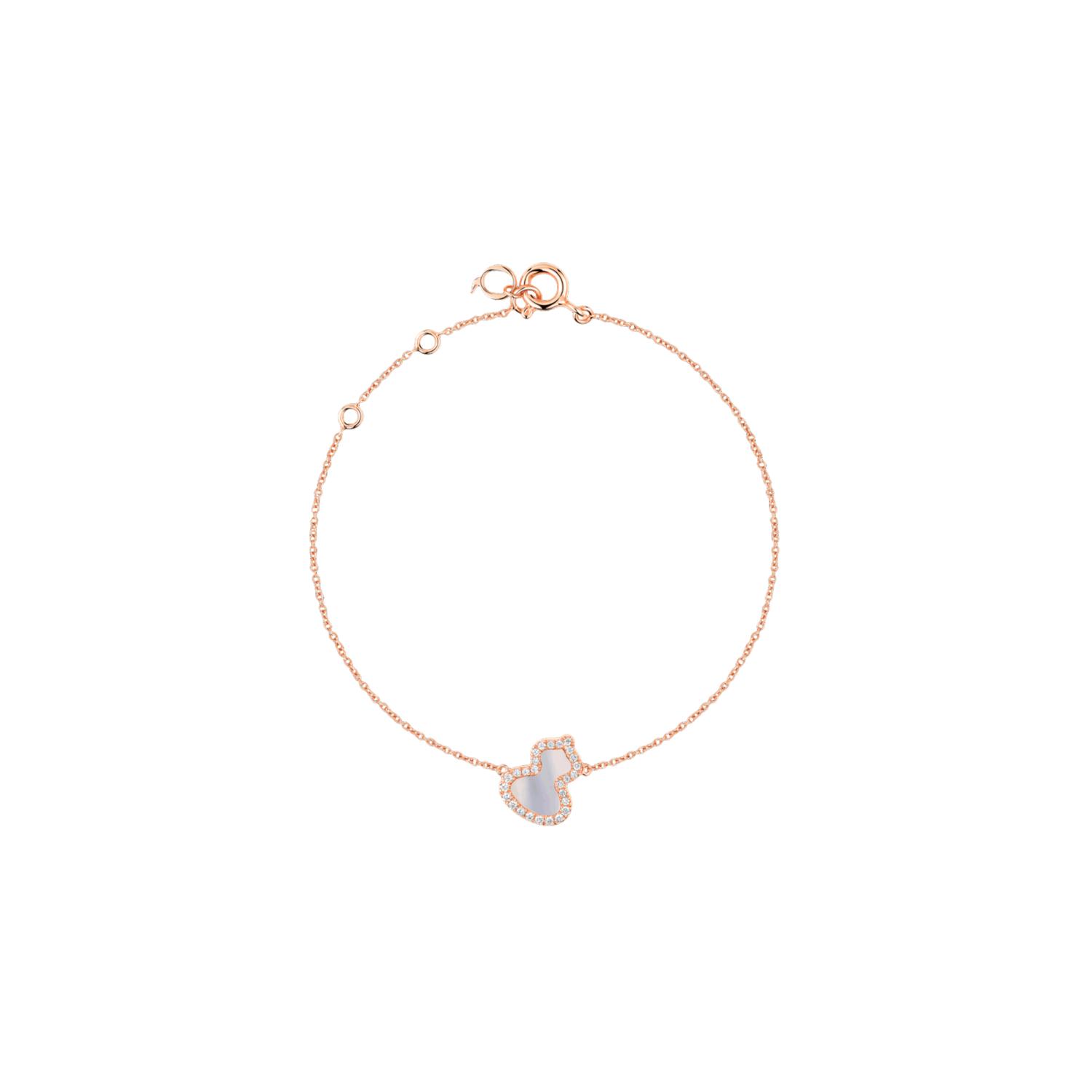 QEELIN - WU - BR0002B - RGDMOP - BRACCIALE PETITE WULU IN ORO ROSA CON DIAMANTI E MADREPERLA