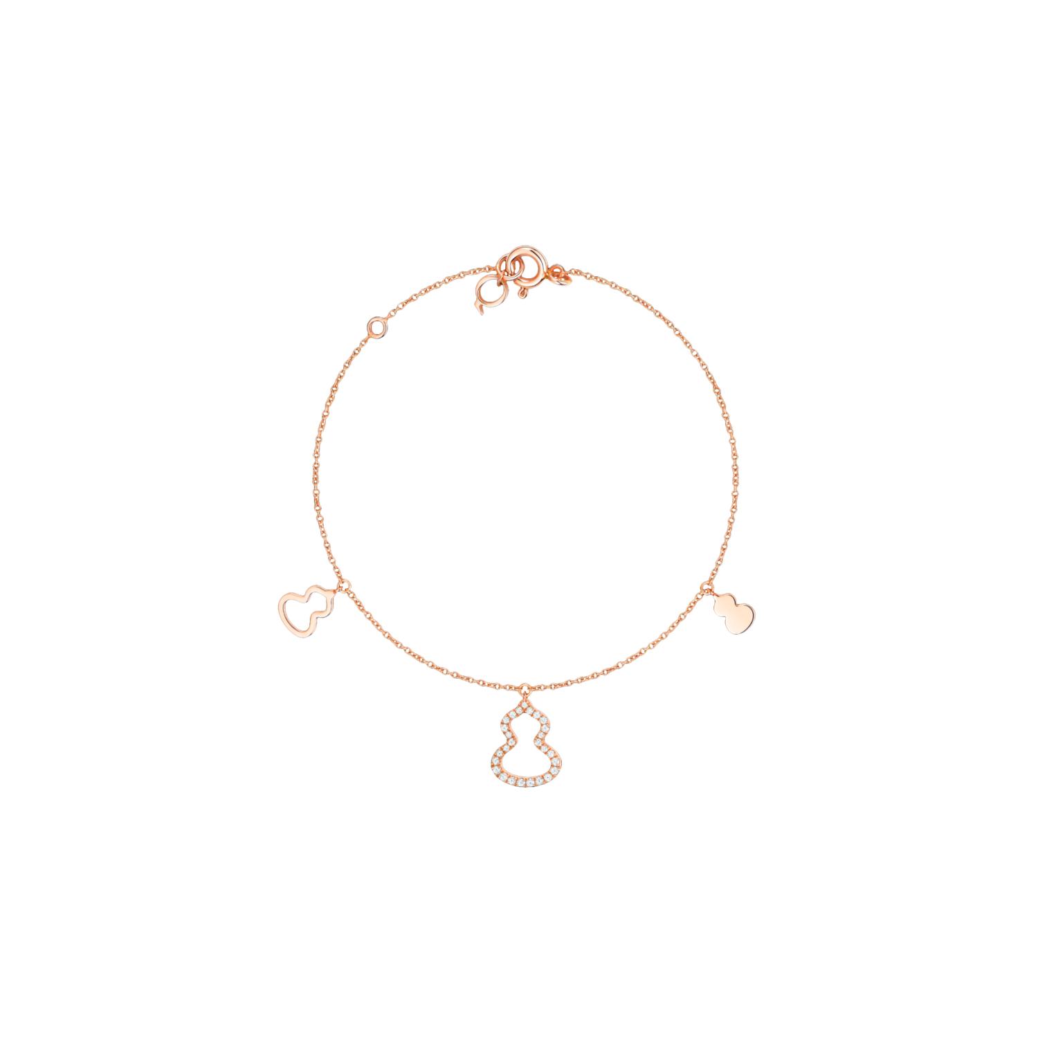 QEELIN - BRACCIALE PETITE WULU IN ORO ROSA CON DIAMANTI - WU-BR0007A-RGD