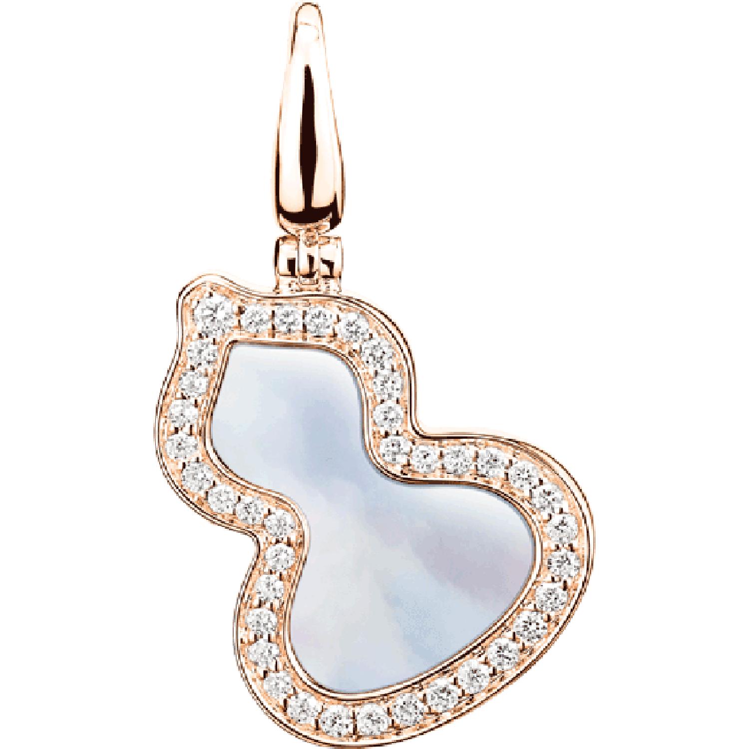 Qeelin - WUP30ABRGMP - Pendente Wulu piccolo in oro rosa 18 carati con diamanti e madreperla