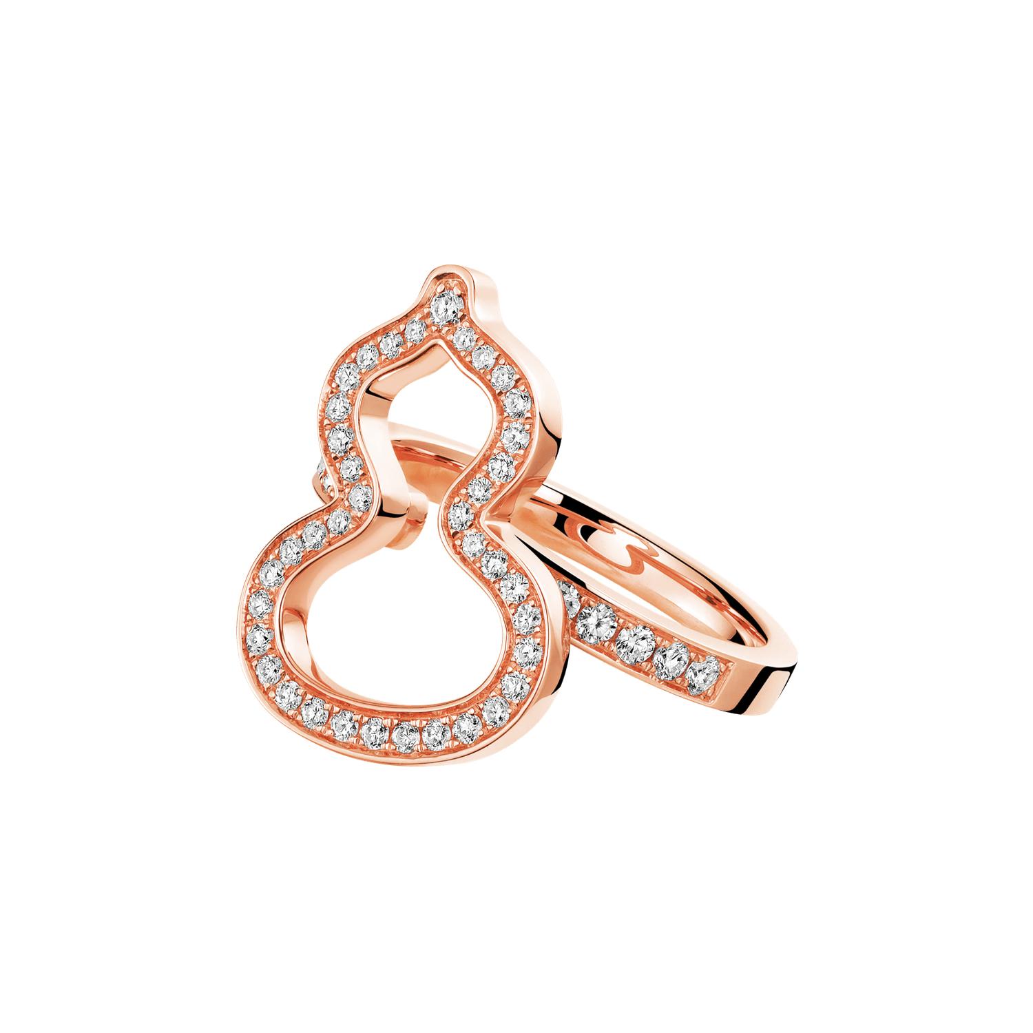 Qeelin - WUR30AARGDI - Anello piccolo Wulu in oro rosa 18 carati con diamanti
