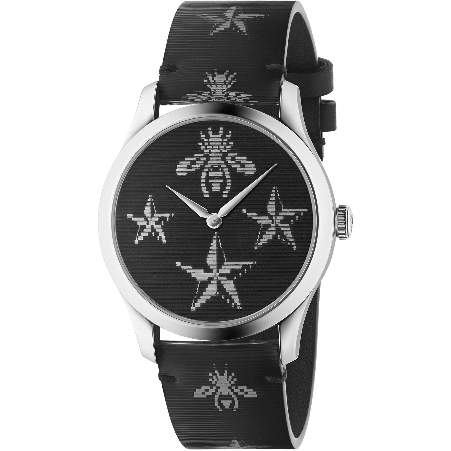 Gucci - YA1264105 - G-Timeless Contemporary Steel case, bee&star floating hologram dial, bee&star floating hologram strap