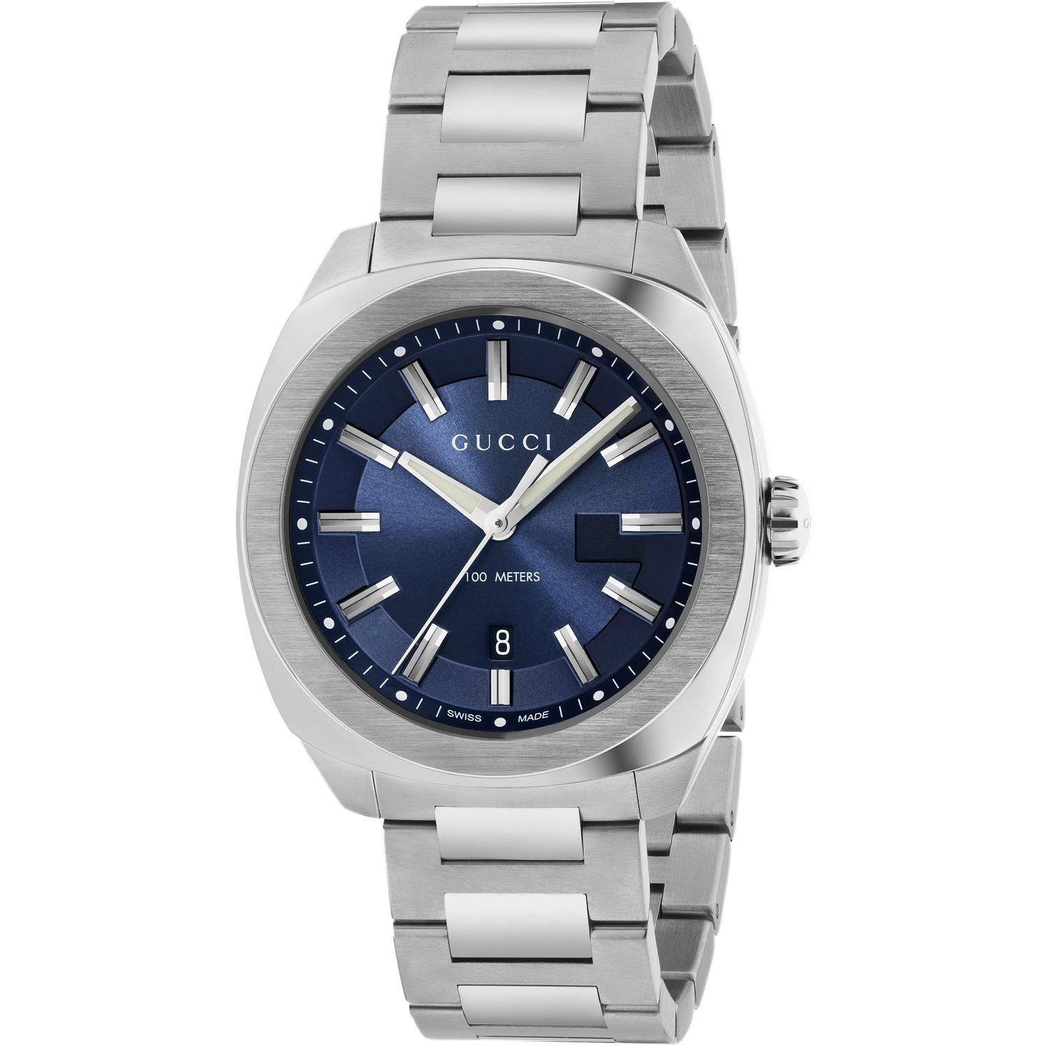 Gucci - YA142303 - GG2570 Steel case, dark blue sun-brushed dial, steel bracelet