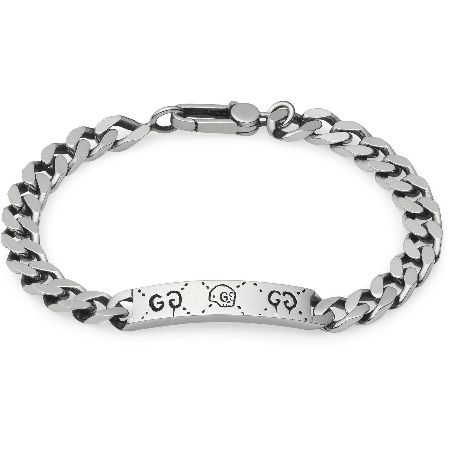 Gucci - YBA455321001 - Gucci Ghost bracelet in shiny aged sterling silver