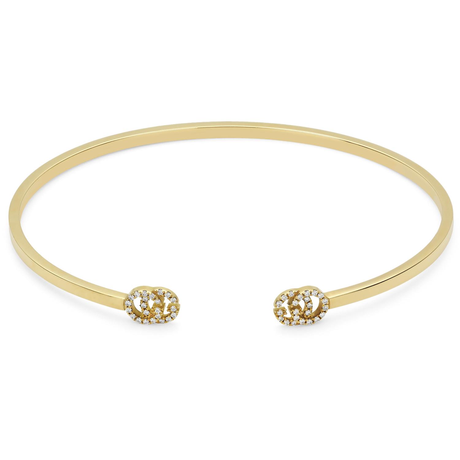 Gucci - YBA481662001 - GG Running cuff bracelet in 18kt yellow gold and diamonds