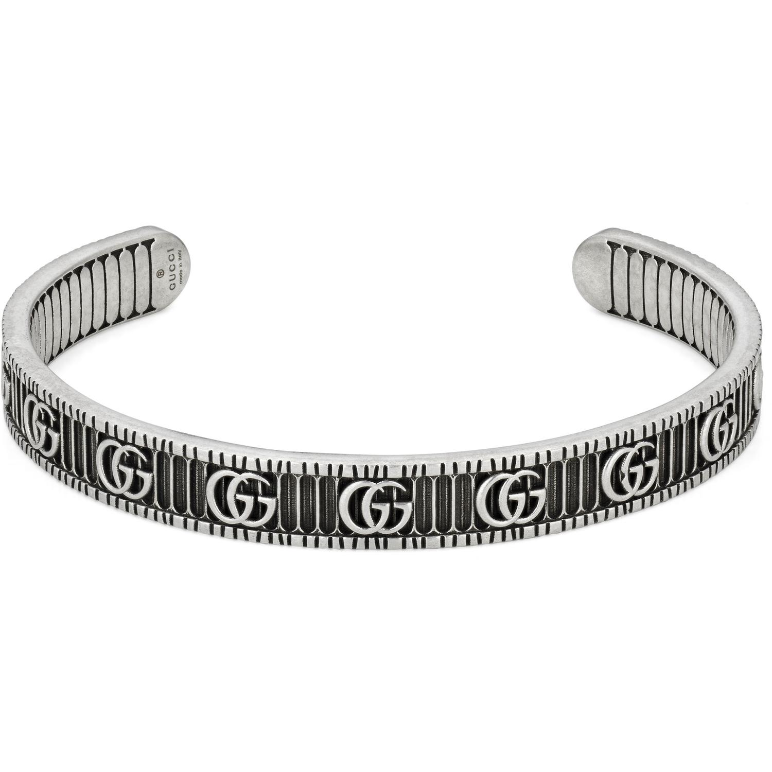 Gucci - YBA551903001 - 925 sterline d'argento - Bracelet with Double G motif in aged sterling silver