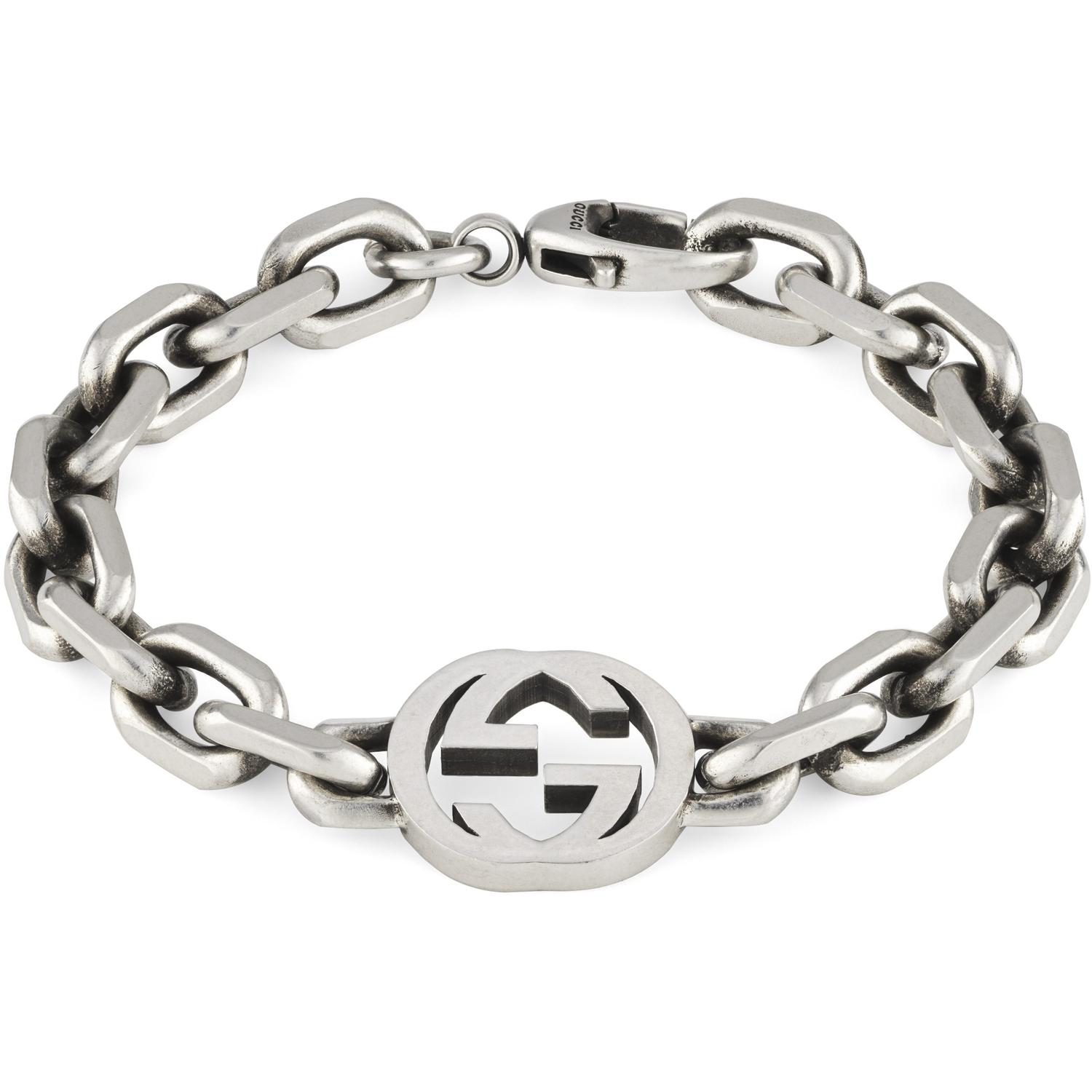 Gucci - YBA627068001 - 925 sterline d'argento - Bracelet in aged sterling silver with Interlocking G motif