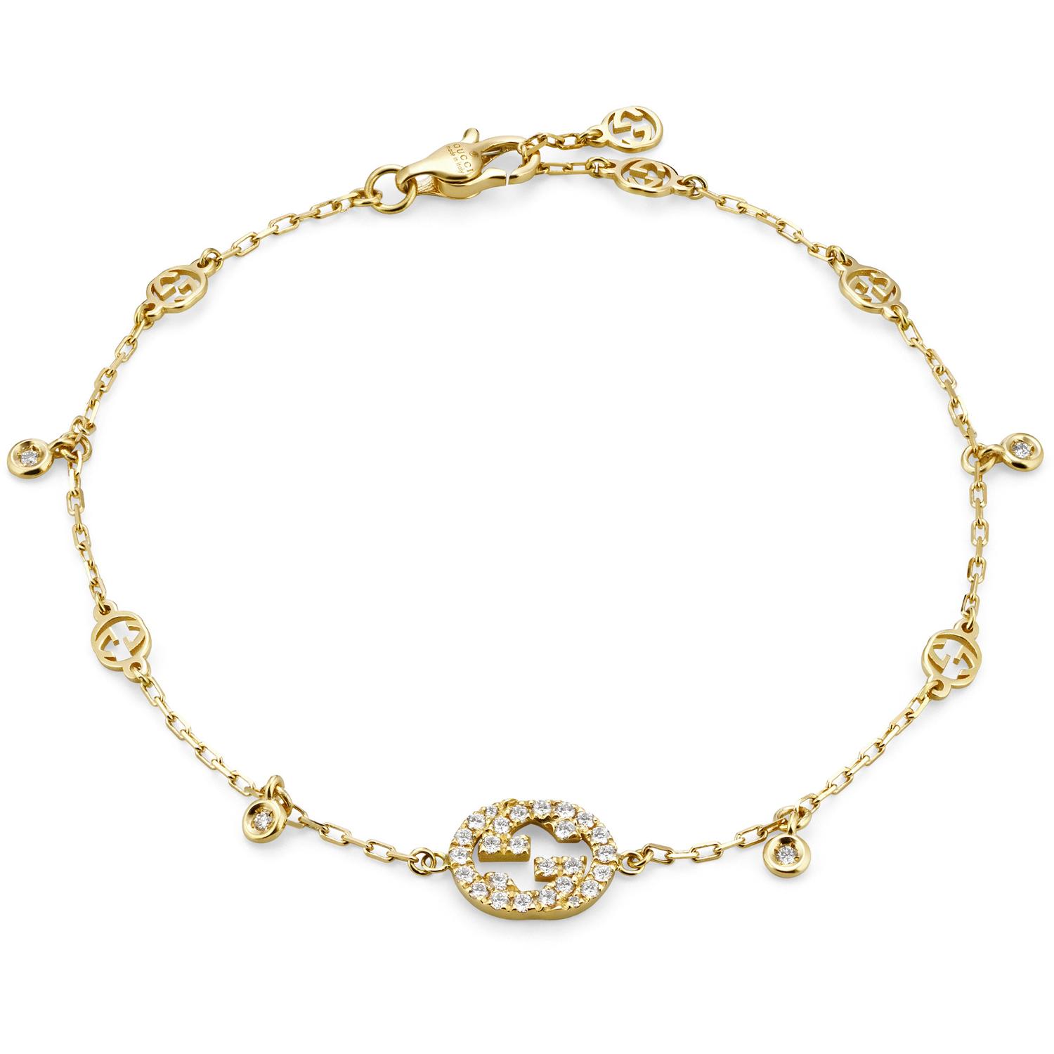 Gucci - YBA729403002 - Interlocking G Bracelet in 18kt yellow gold and diamonds