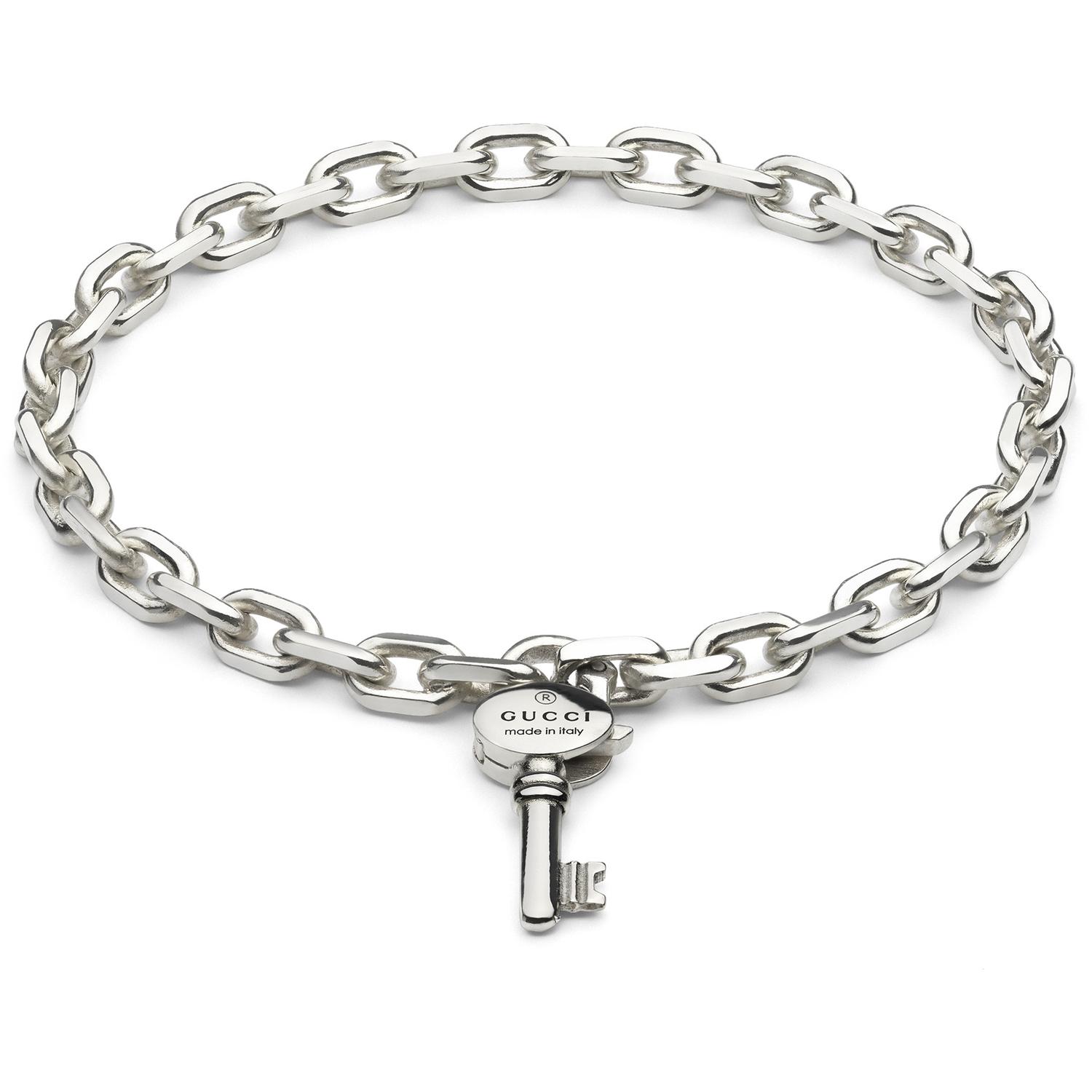 Gucci - YBA796345001 - Trademark Bracelet in sterling silver with key motif and Gucci trademark detail