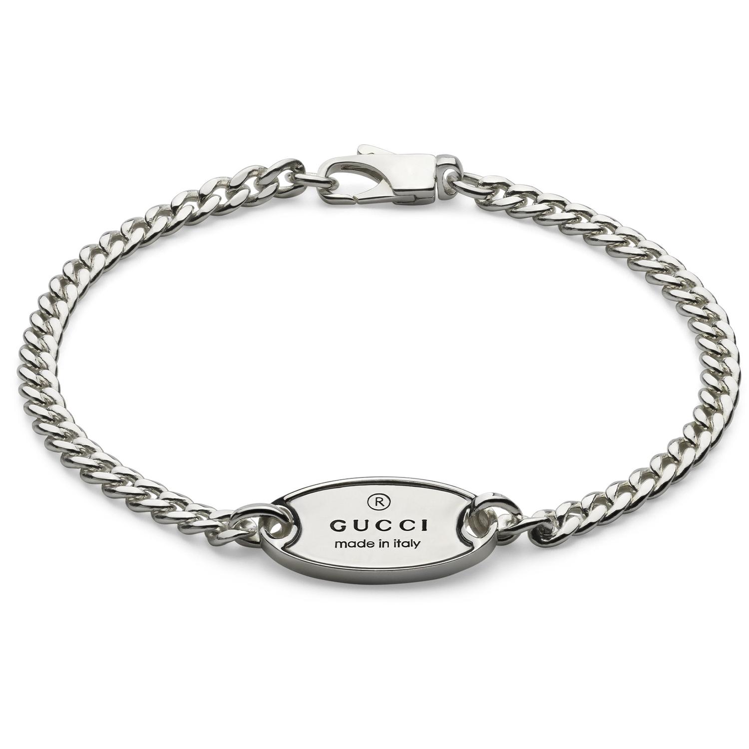 Gucci - YBA797152001 - Trademark Bracelet in sterling silver with oval tag, tag 20 mm