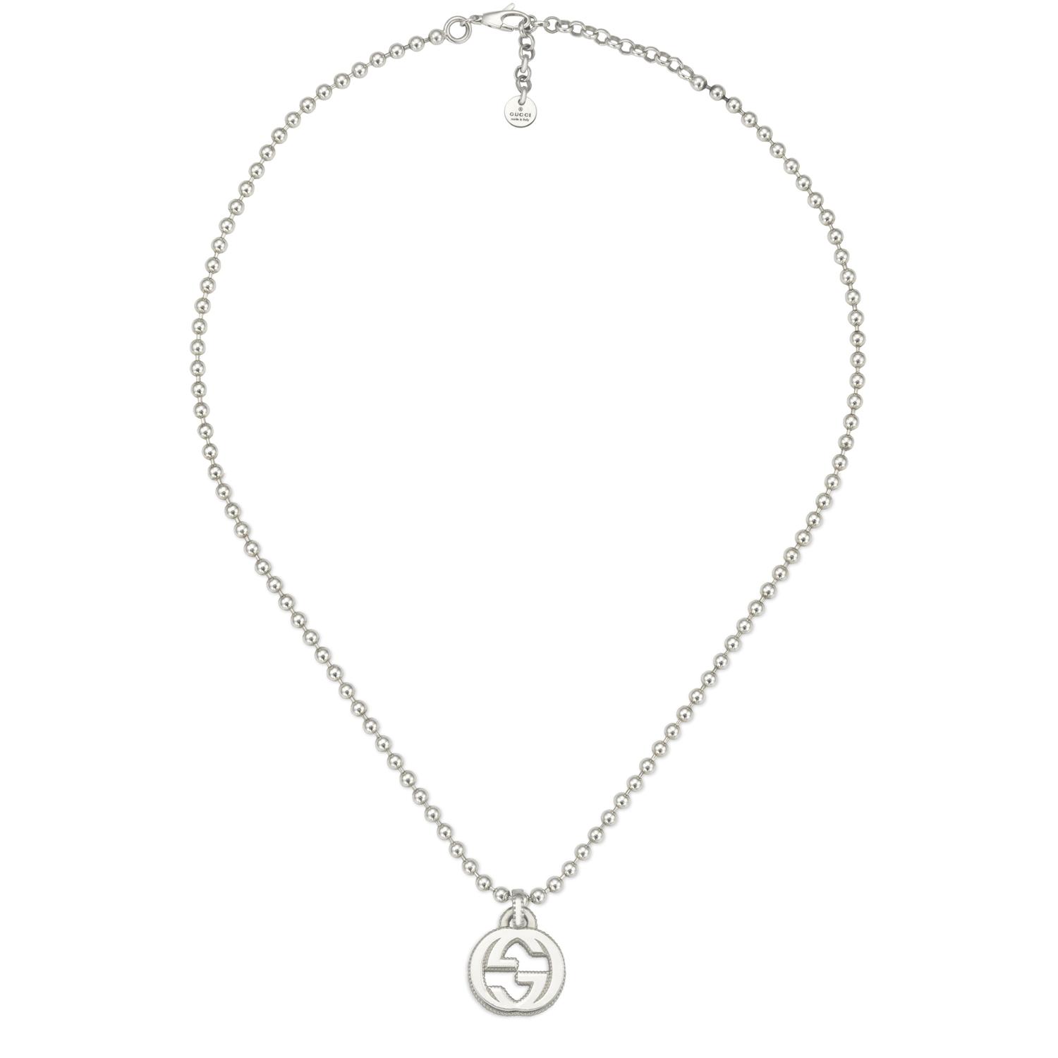 Gucci - YBB479219001 - Interlocking G Necklace with pendant in sterling silver
