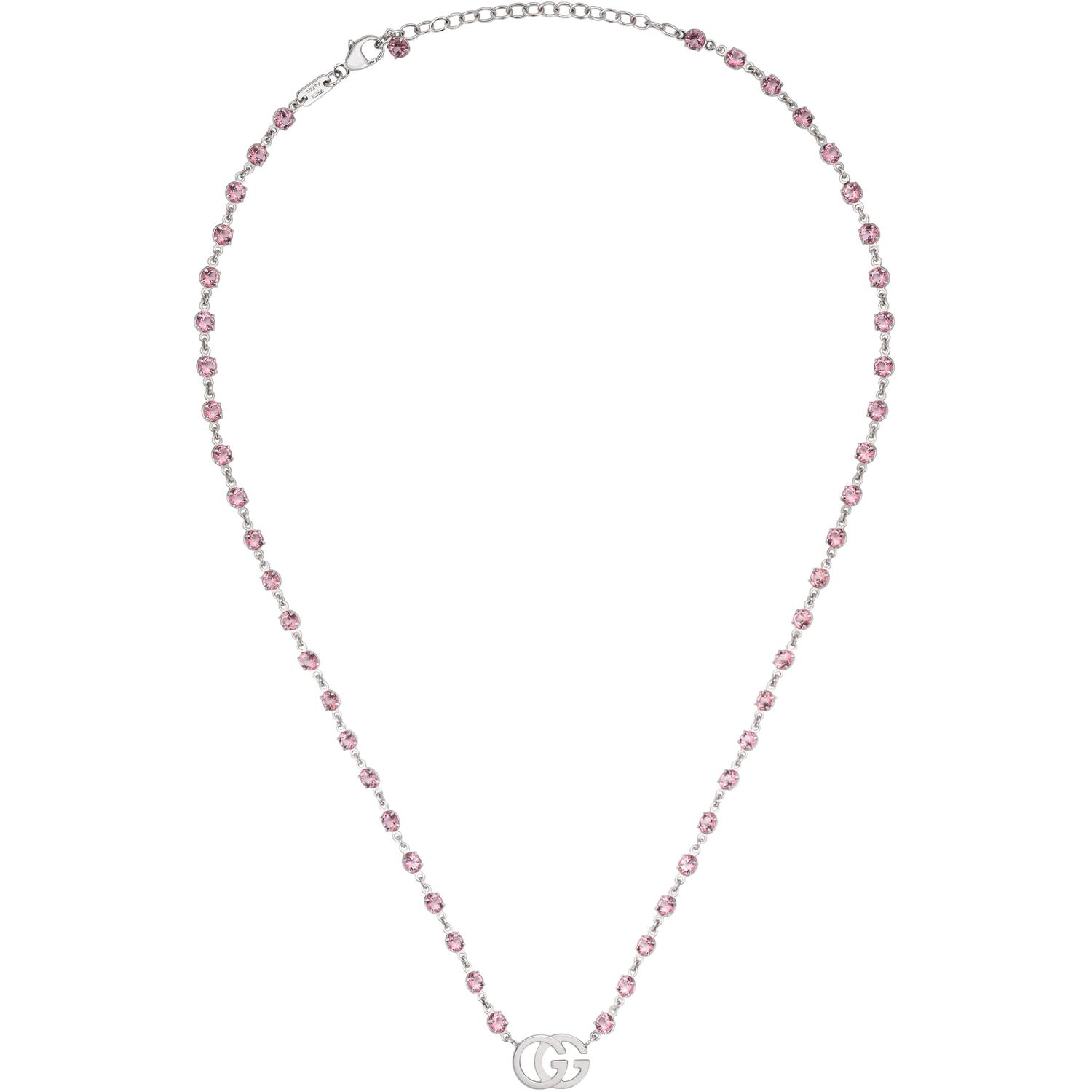 Gucci - YBB607664001 - GG Running necklace in white gold and topazes
