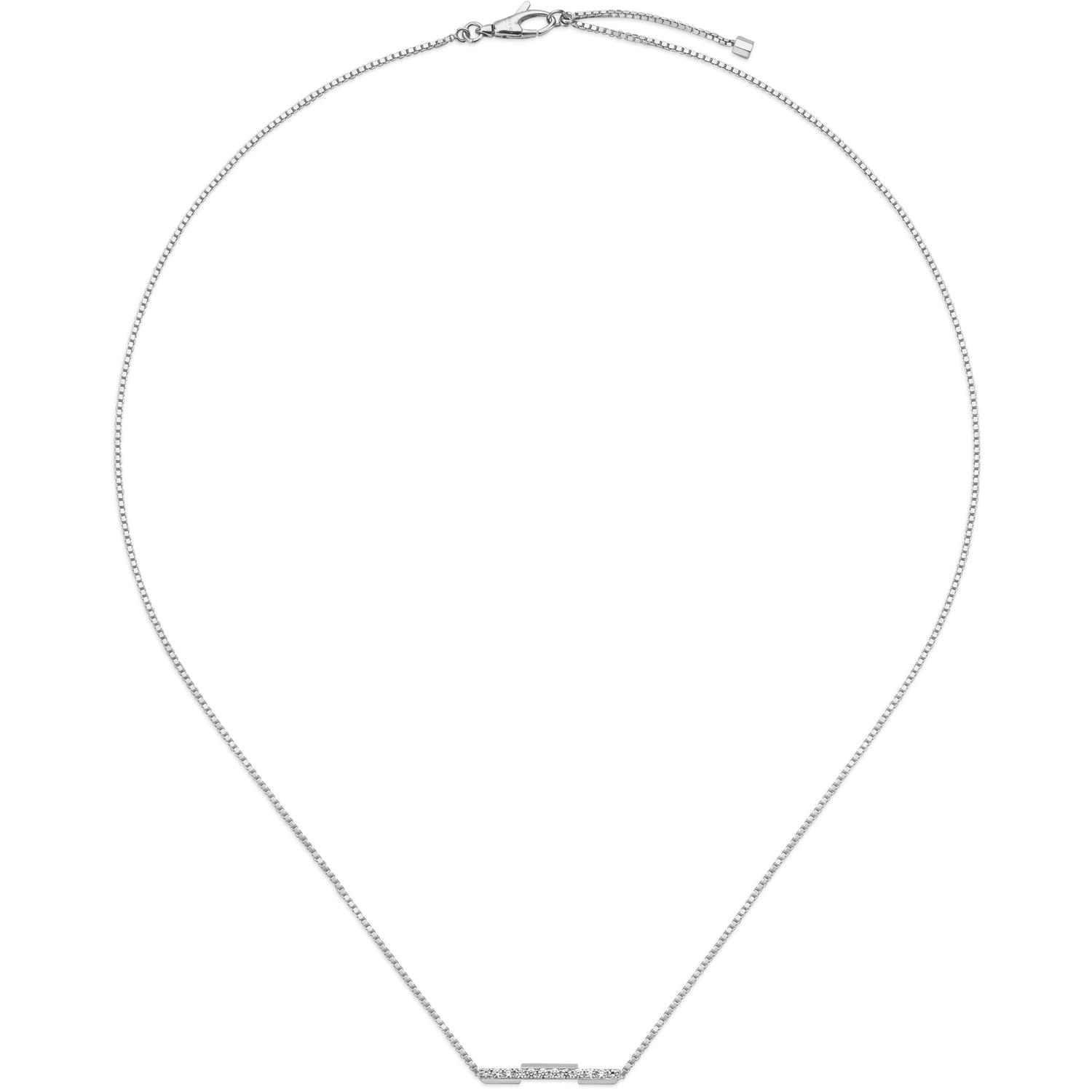 Gucci - YBB662132001 - Link to love necklace in 18kt white gold and diamonds