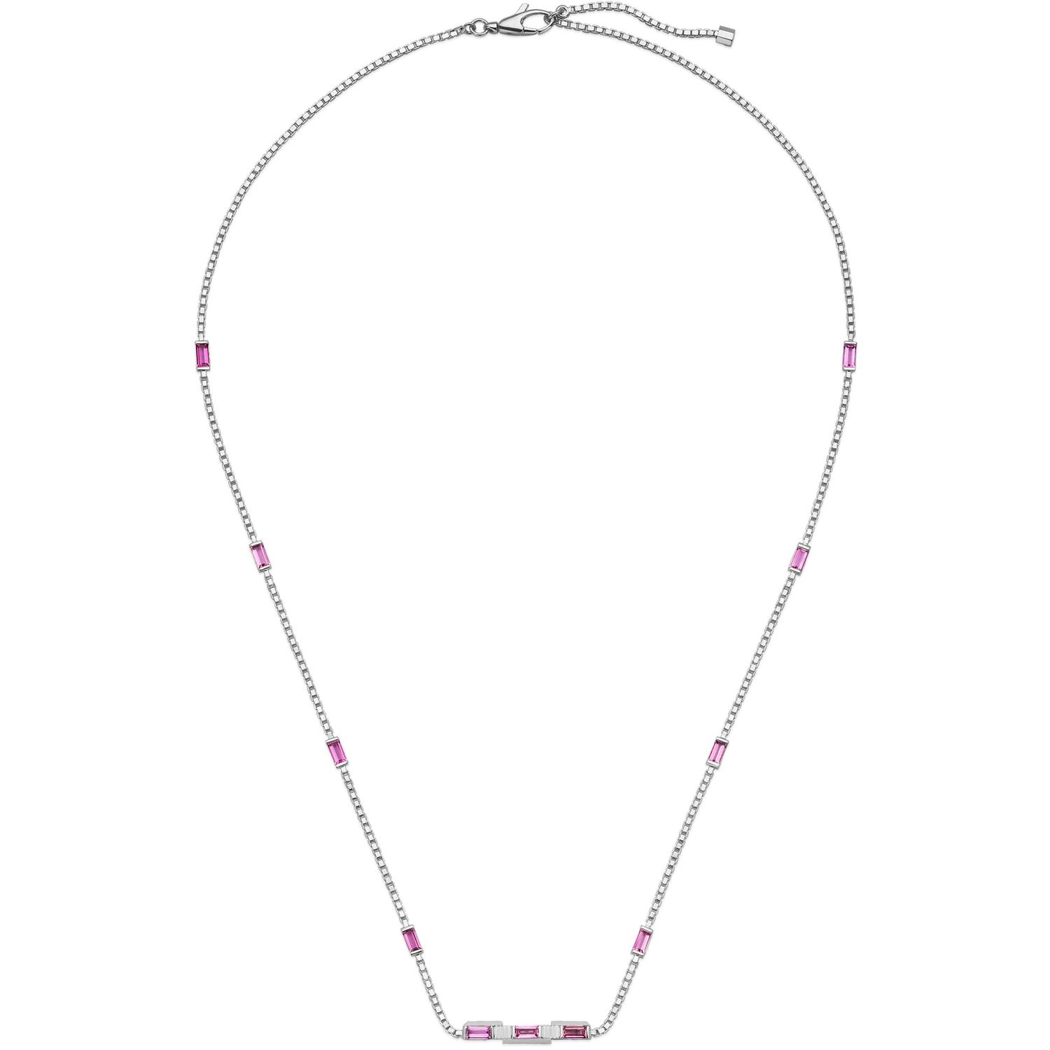 Gucci - YBB702394001 - Link to Love necklace in 18kt white gold and rubellite