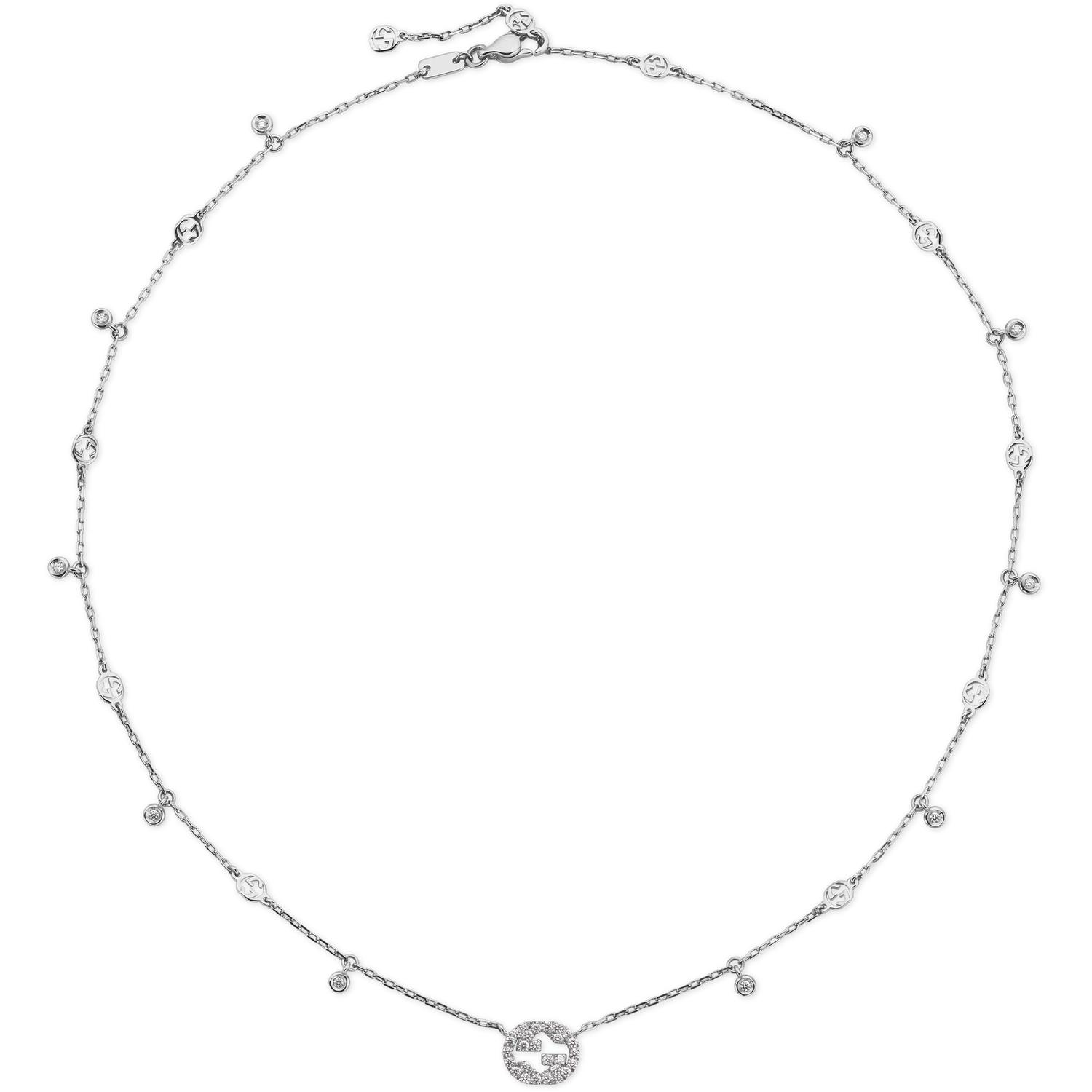 Gucci - YBB729402003 - Interlocking G Necklace in 18kt white gold and diamonds