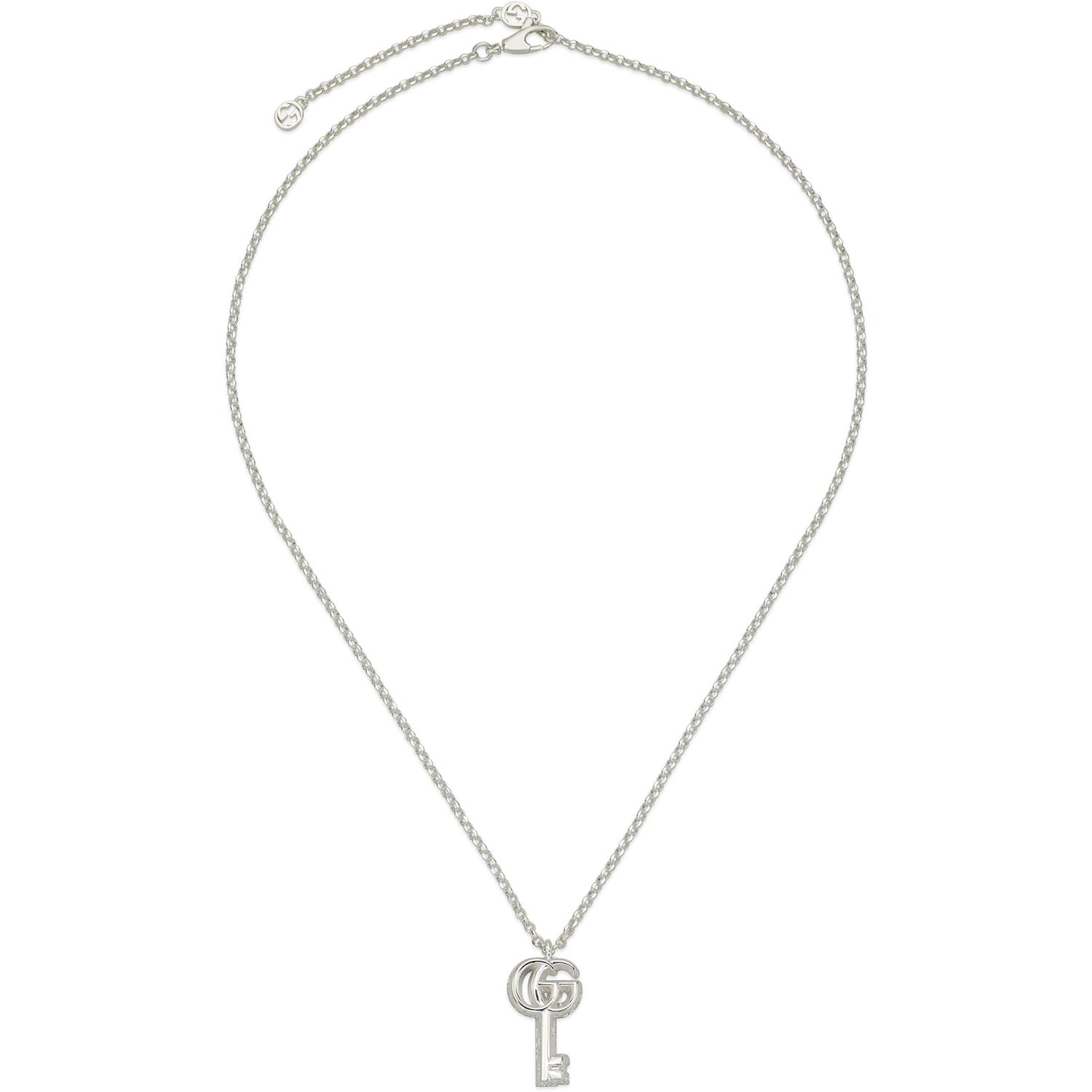 Gucci - YBB770723001 - 925 sterline d'argento - Necklace in sterling silver with Double G and key pendant