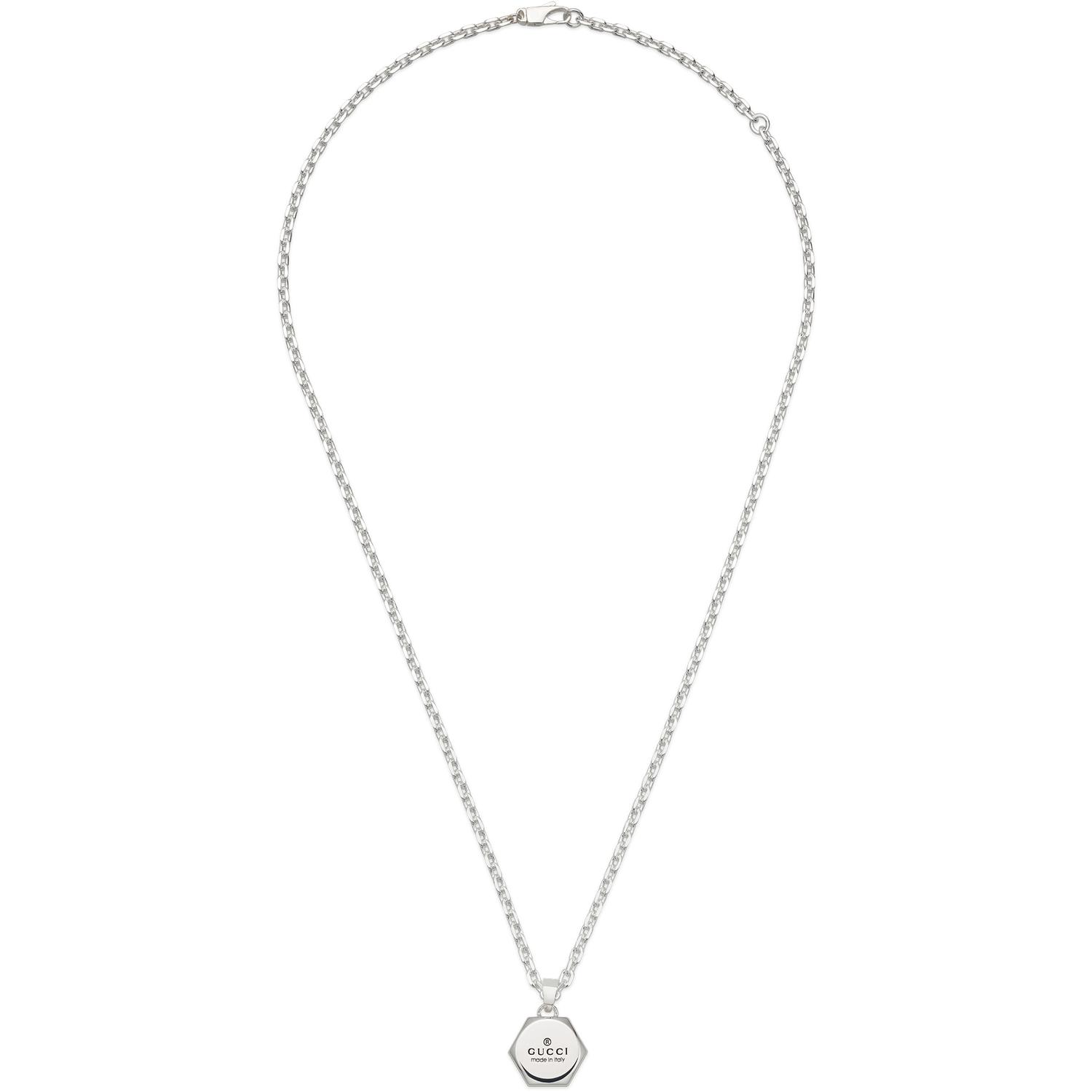 Gucci - YBB779175001 - Trademark Necklace in sterling silver with Gucci trademark pendant