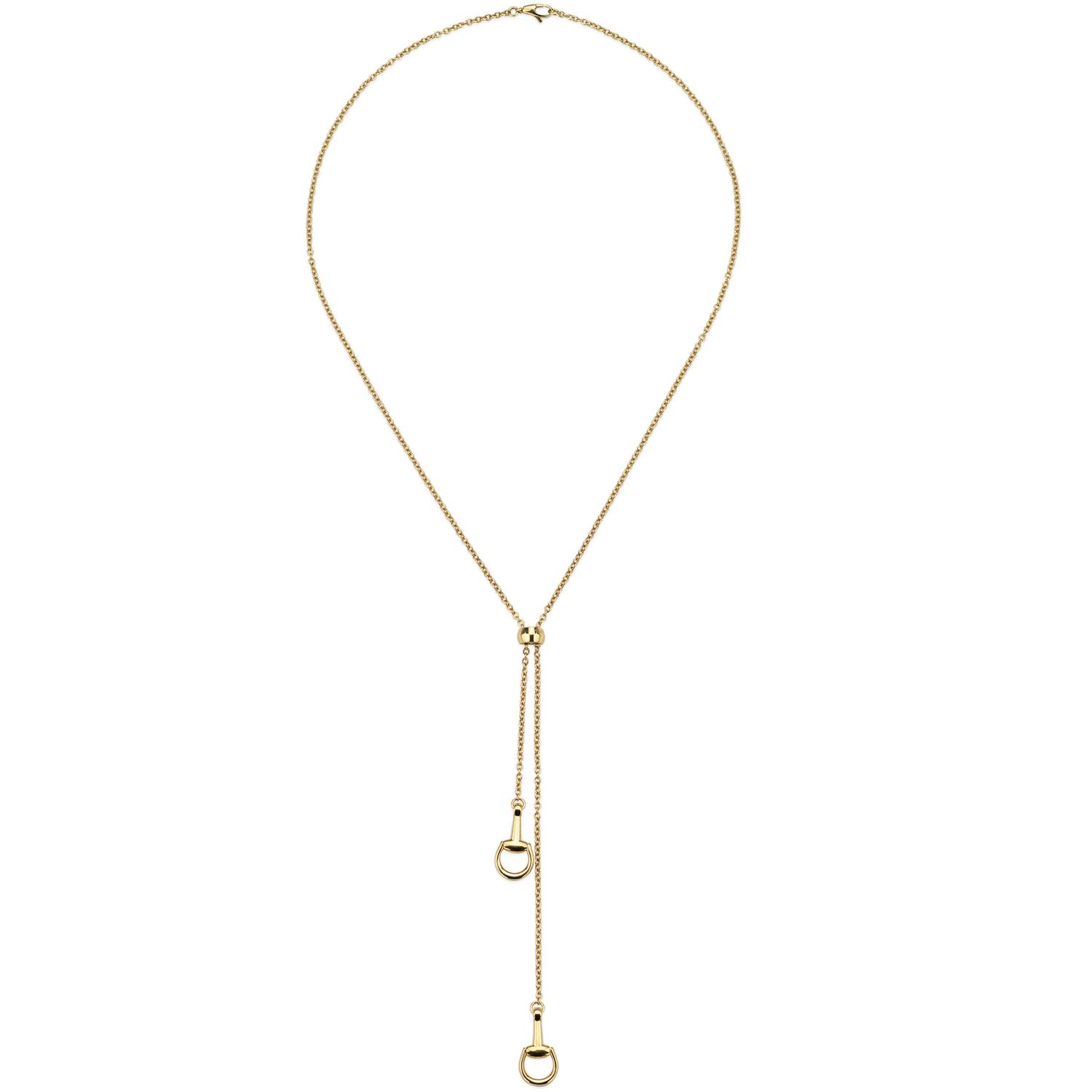 Gucci - YBB795850001 - Horsebit Lariat necklace with Horsebit details in yellow gold_60cm