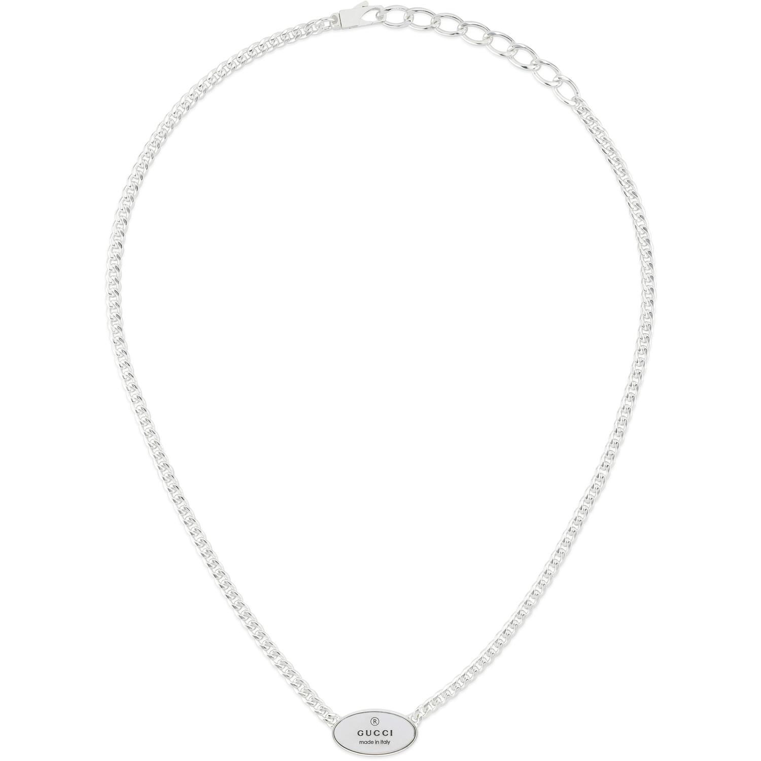 GUCCI - YBB797142001 - Trademark Necklace with oval tag in sterling silver_40 - 45cm tag 20 mm