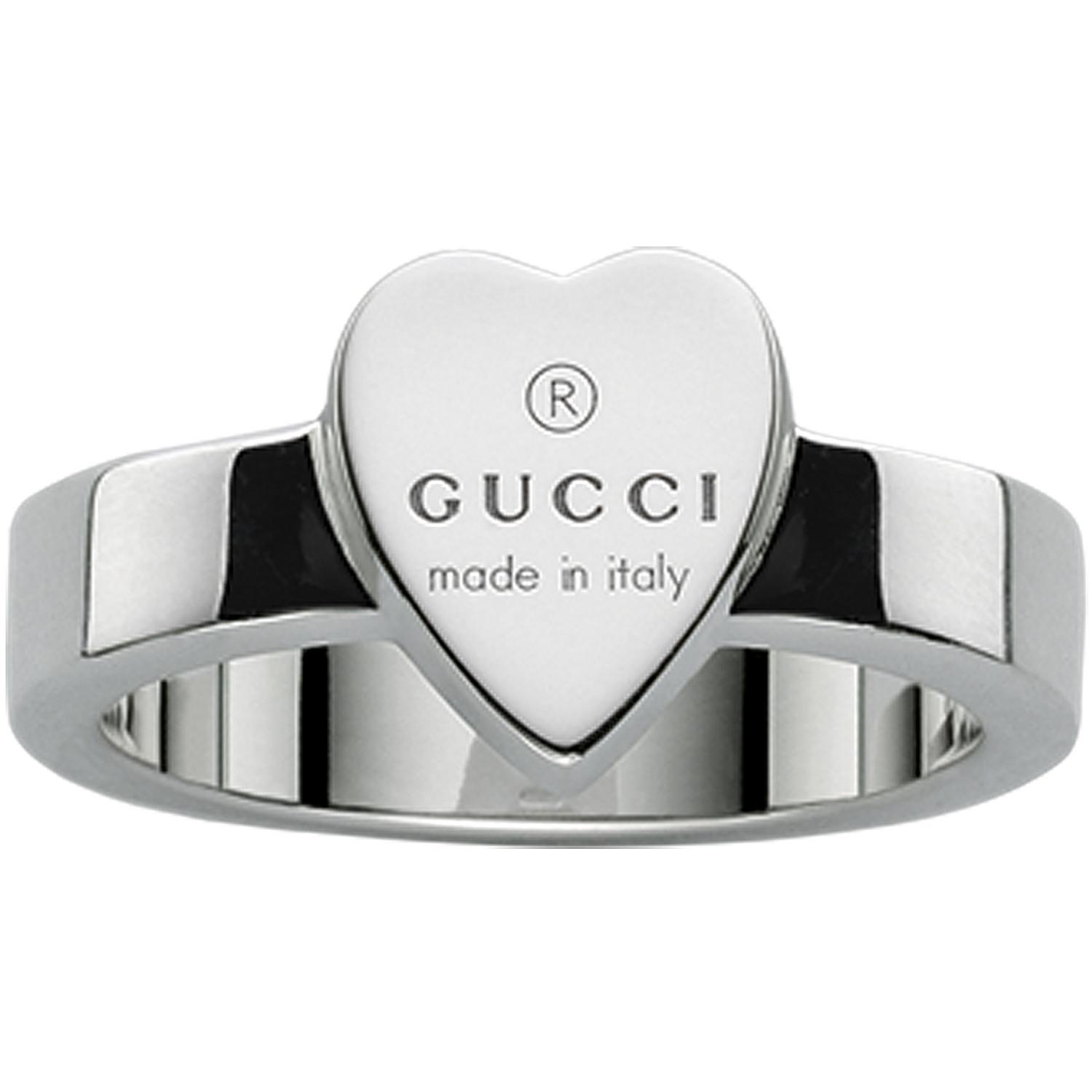 Gucci - YBC223867001 - Trademark Ring with Gucci Trademark engraved heart motif in sterling silver