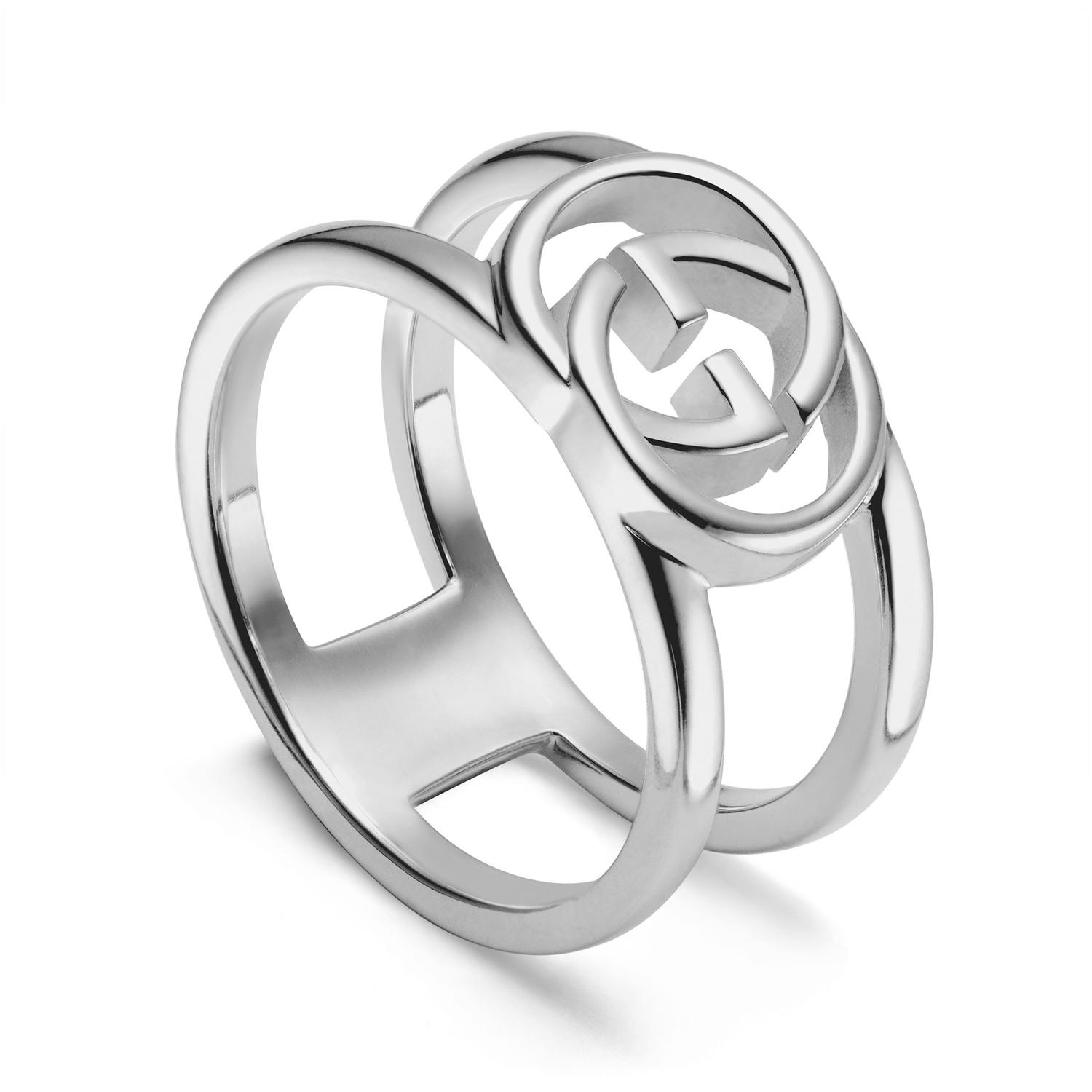 Gucci - YBC295716001 - Interlocking G Ring with motif in sterling silver