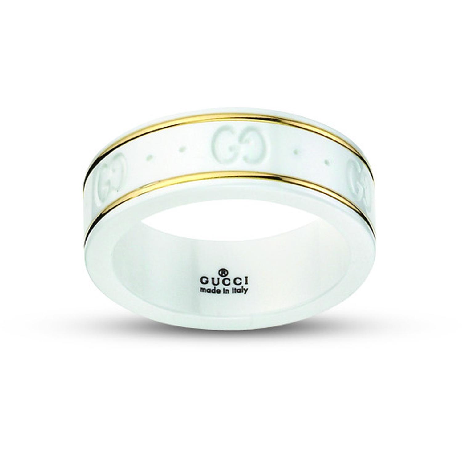 Gucci - YBC325964001 - Icon thin band in 18kt yellow gold and zirconia