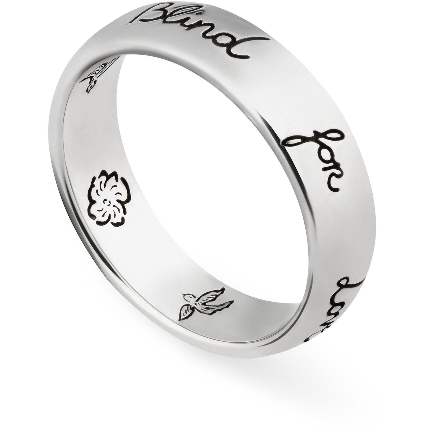 GUCCI - YBC455247001 - 925 sterline d'argento - Blind for love ring in shiny aged sterling silver