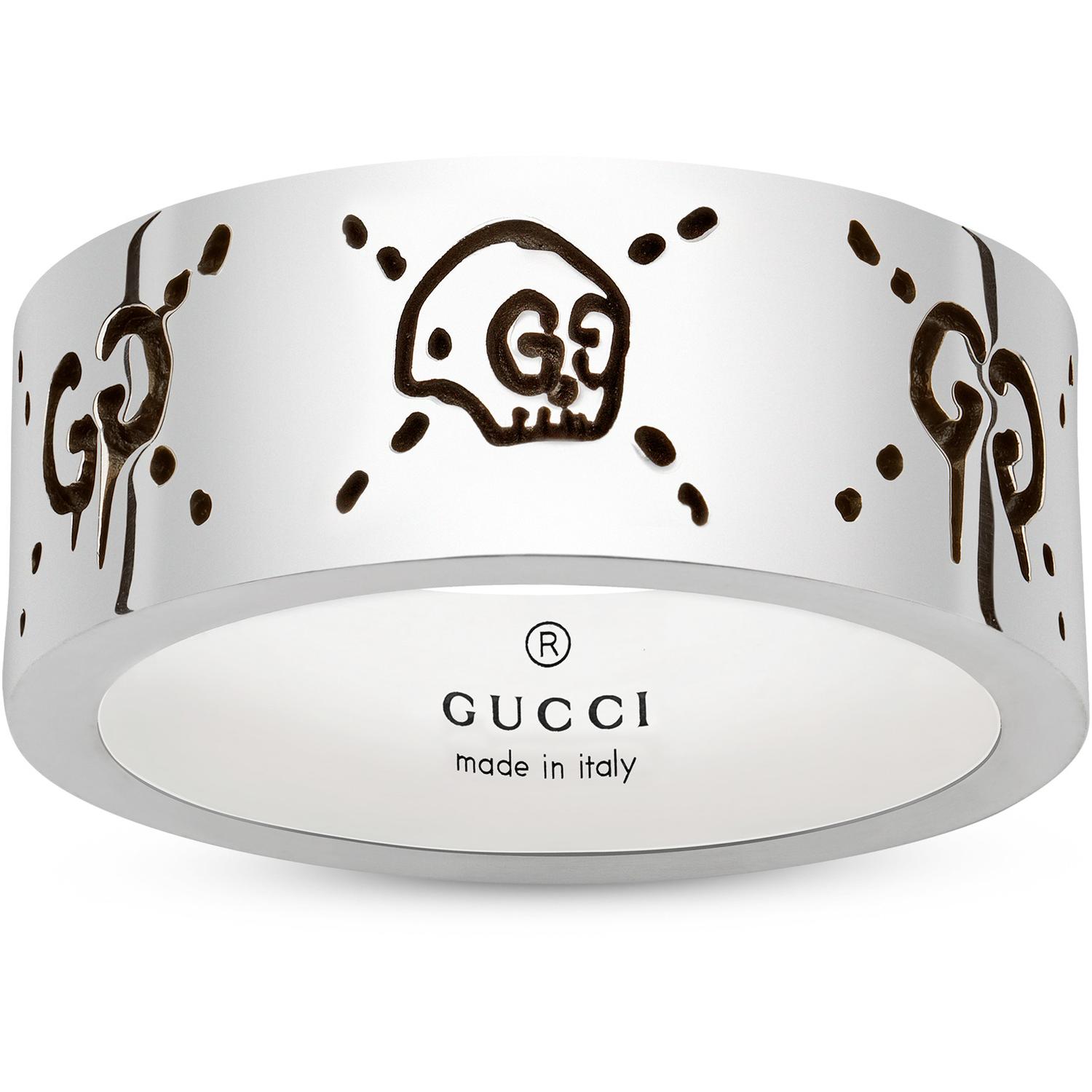 Gucci - YBC455318001 - Gucci Ghost ring in shiny aged sterling silver