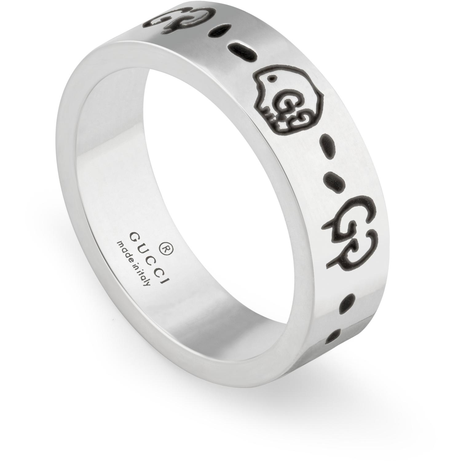 Gucci - YBC477339001 - 925 sterline d'argento - Gucci Ghost ring in shiny aged sterling silver