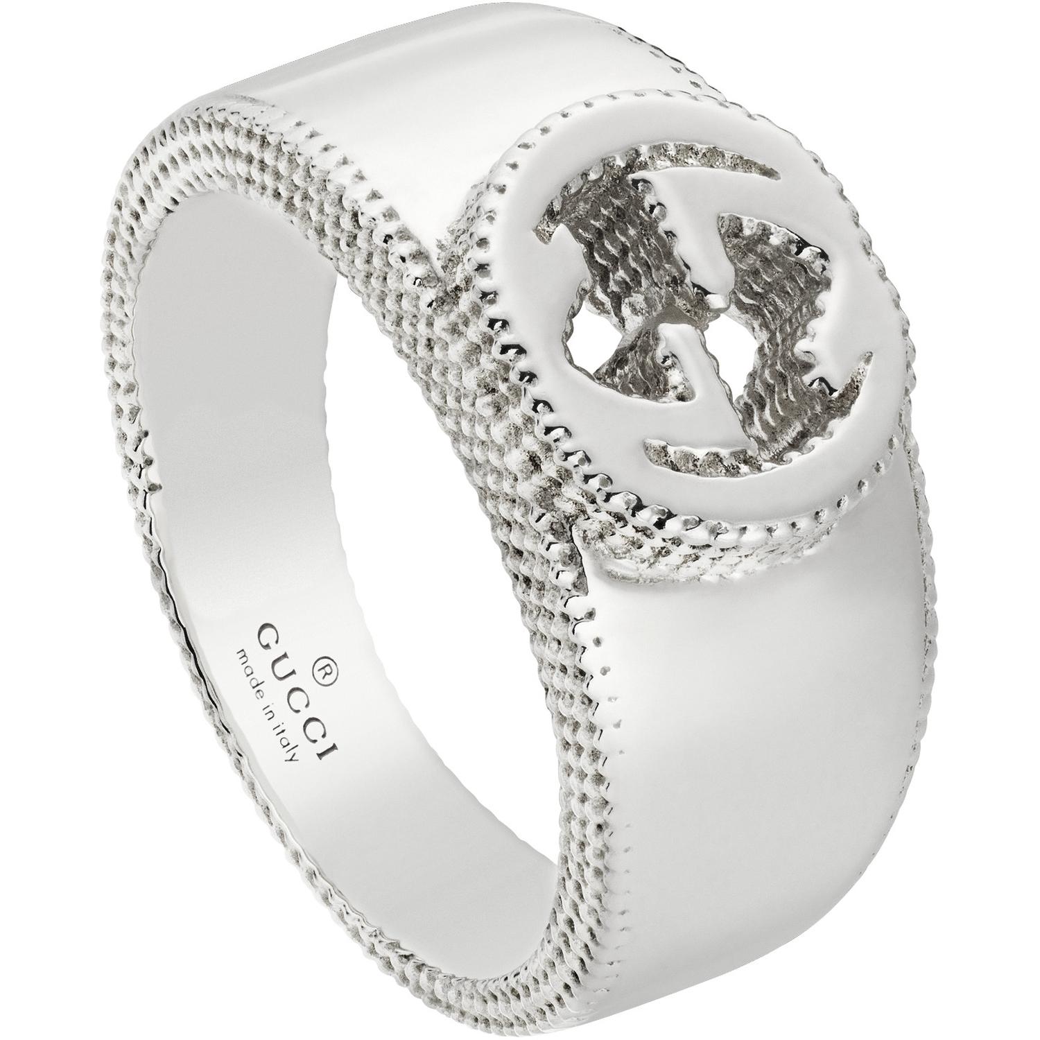 Gucci - YBC479228001 - Interlocking G Ring with motif in sterling silver