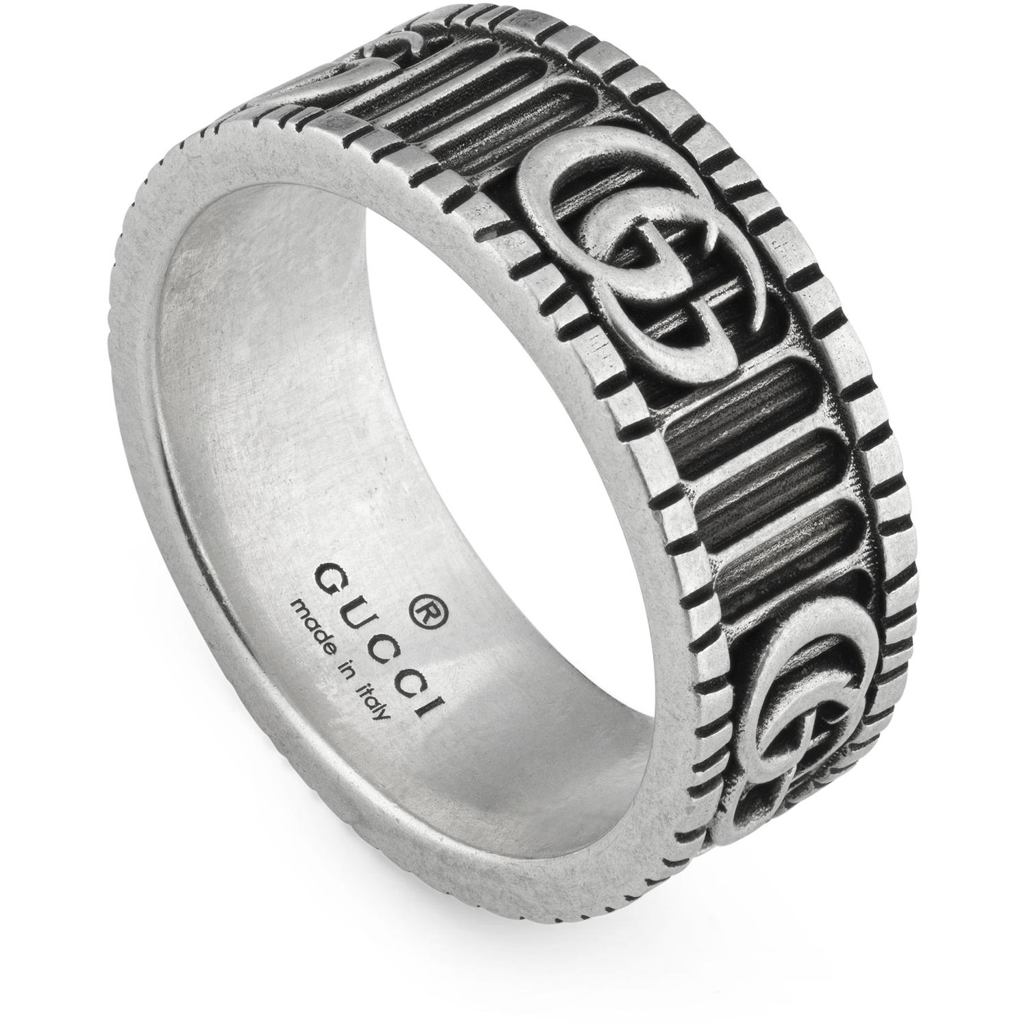 Gucci - YBC551899001 - 925 sterline d'argento - GG Marmont ring in aged sterling silver
