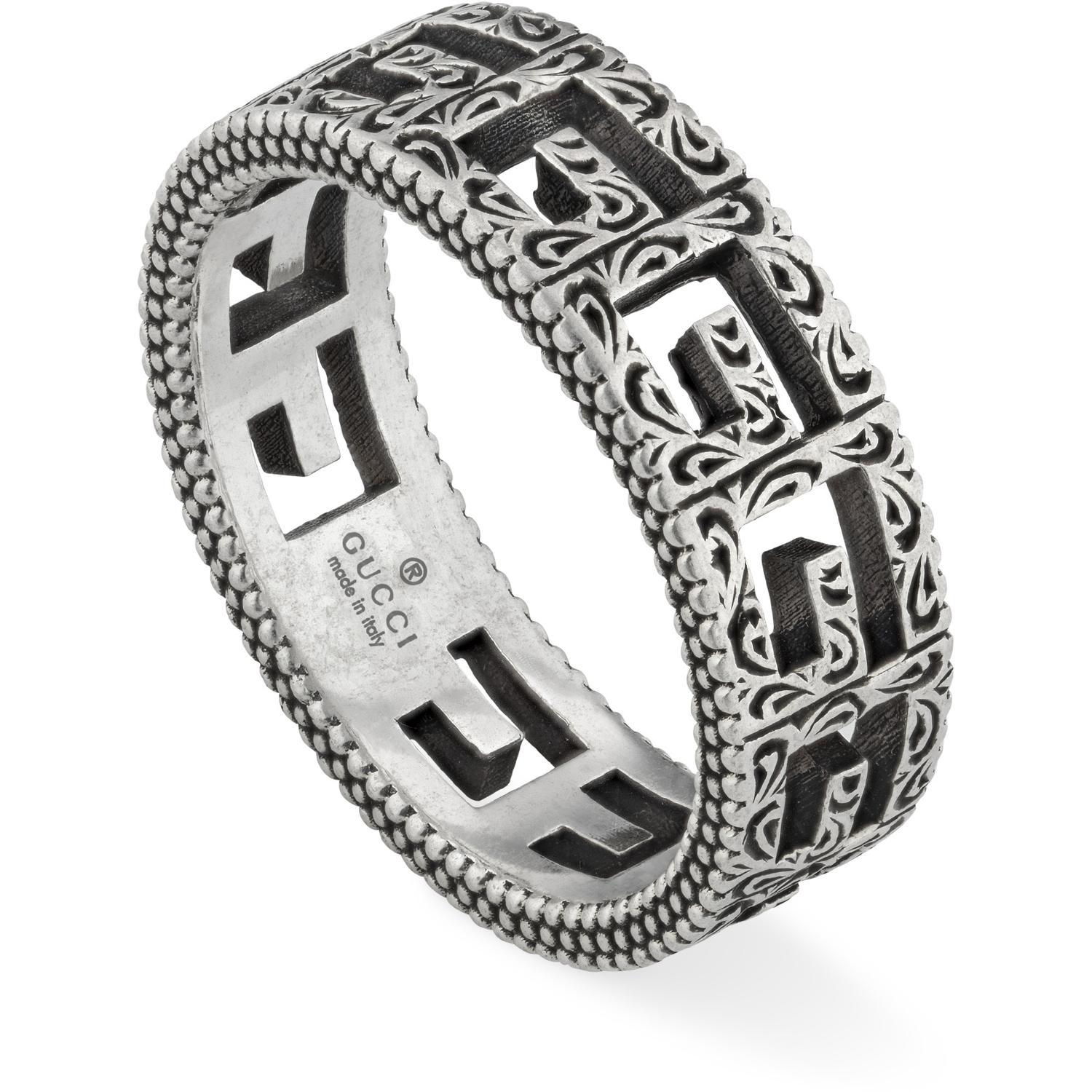 Gucci - YBC576993001 - Ring with G motif in aged sterling silver