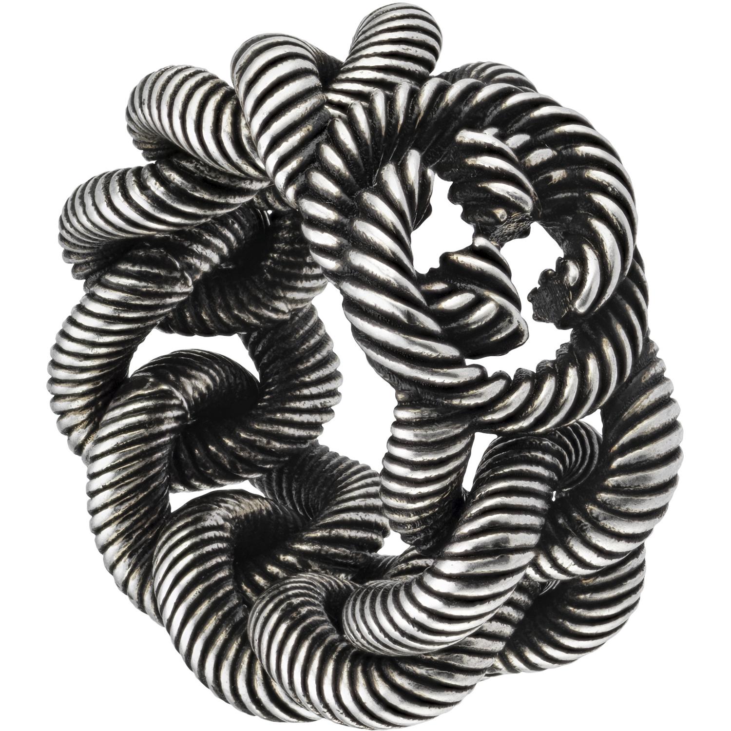 Gucci - YBC599740001 - Gucci Interlocking Interlocking G gourmette ring in aged silver