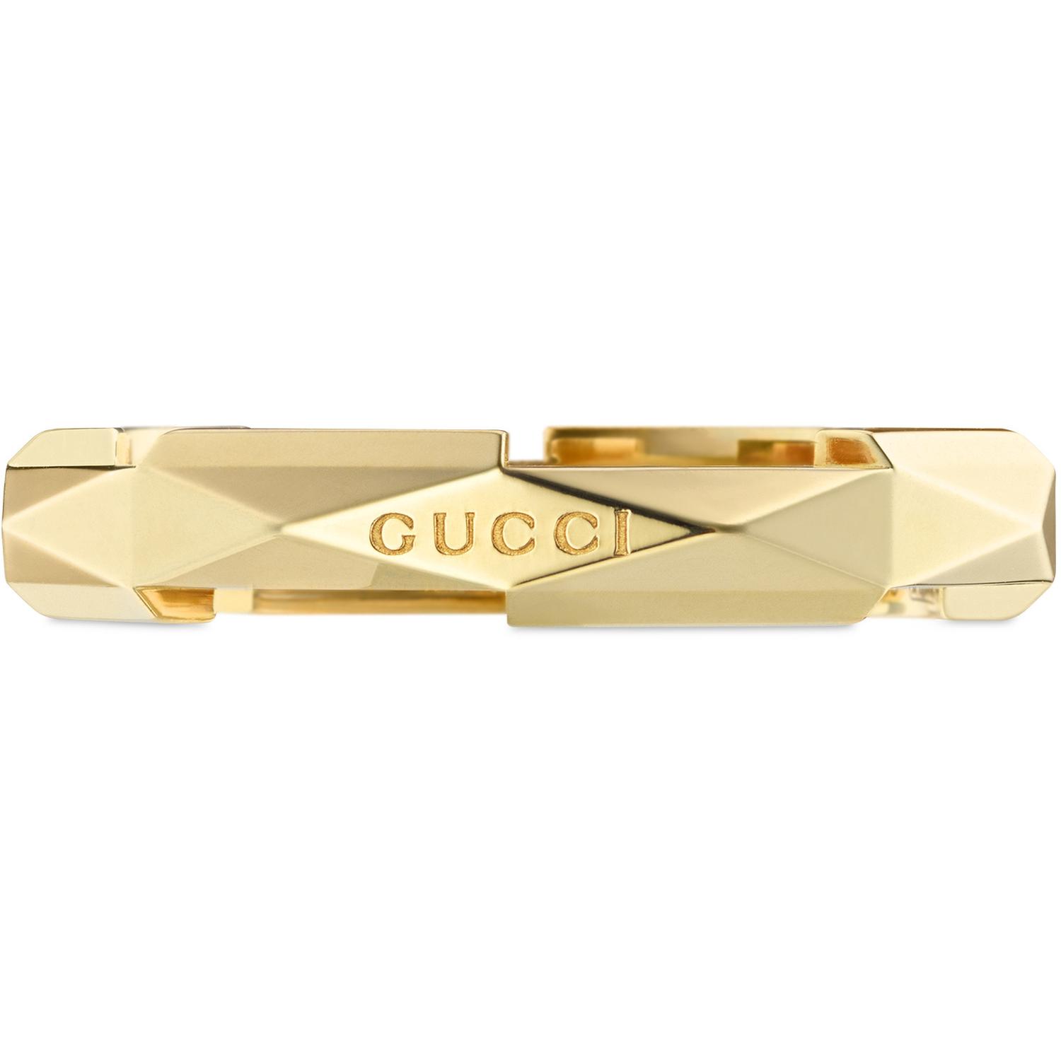 Gucci - YBC662177001 - Link to Love studded ring in 18kt yellow gold