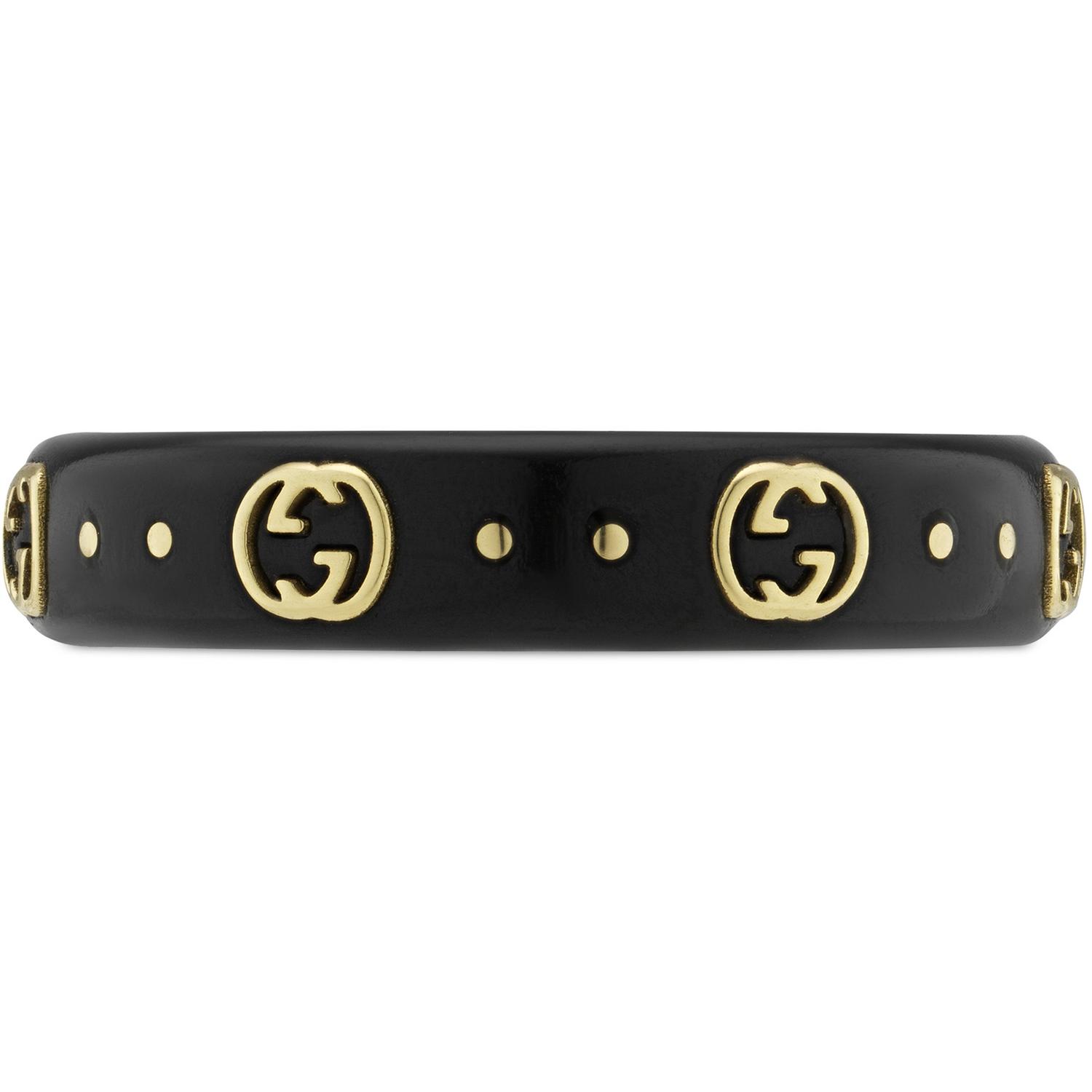 Gucci - YBC679262001 - oro giallo, corindone - Icon ring with GG details in 18kt yellow gold and corundum_width 4 mm