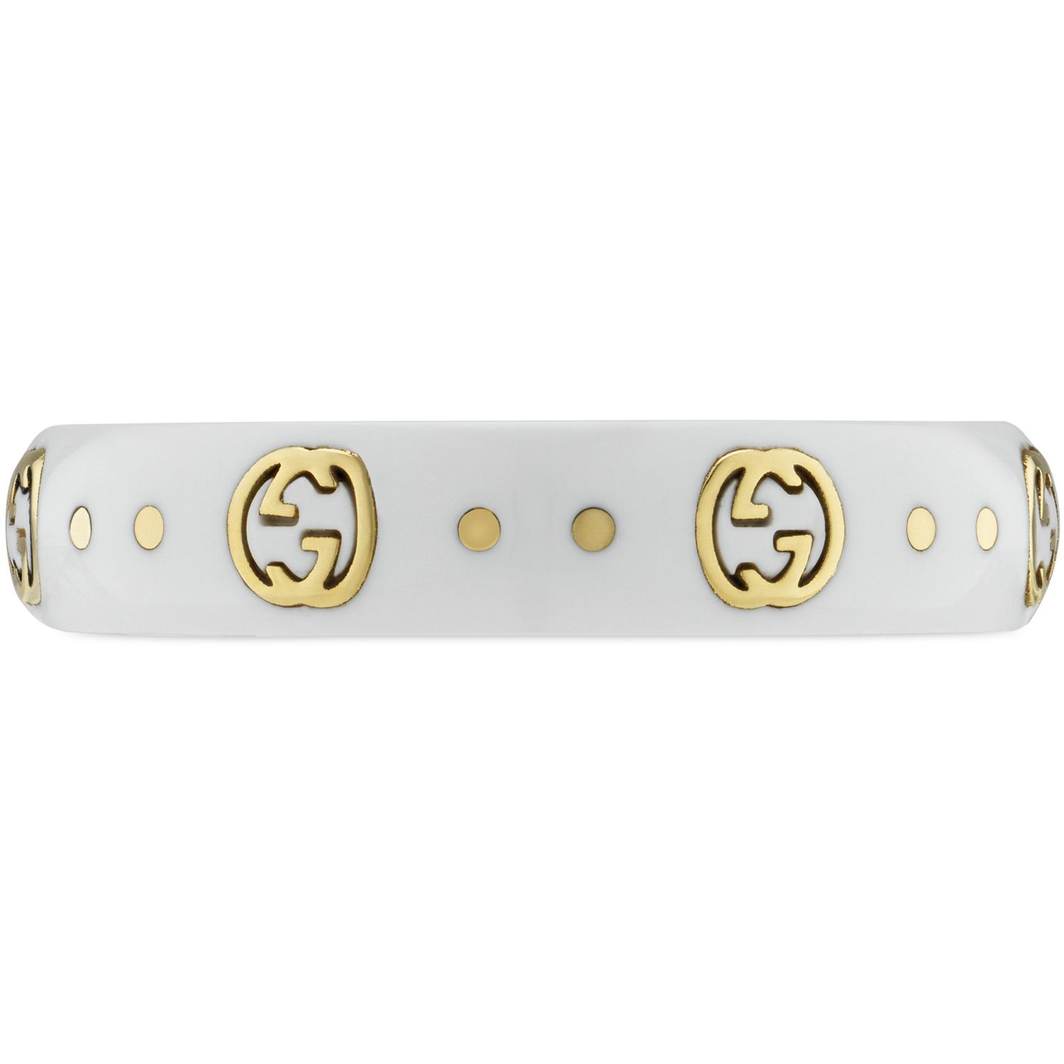 Gucci - YBC679262002 - Icon ring with GG details in 18kt yellow gold and zirconia_width 4 mm