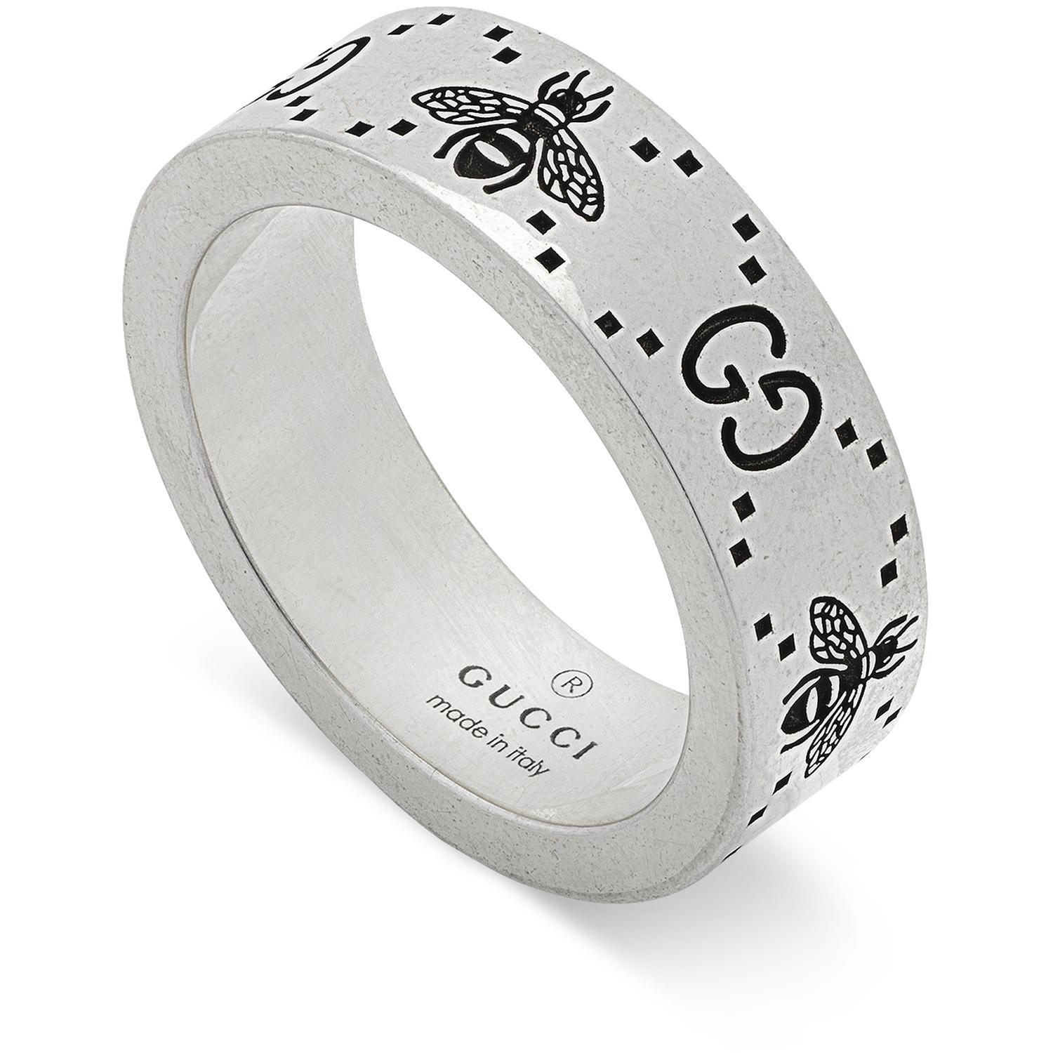 Gucci - YBC728389001 - Gucci Signature Ring in sterling silver with bee and Double G motif