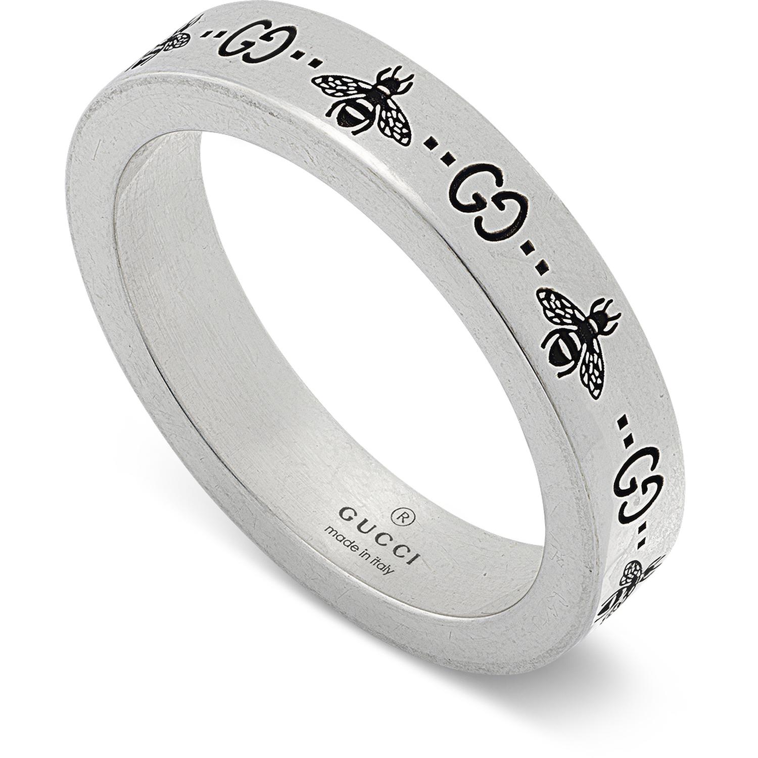 Gucci - YBC729898001 - Gucci Signature Ring in sterling silver with bee and Double G motif