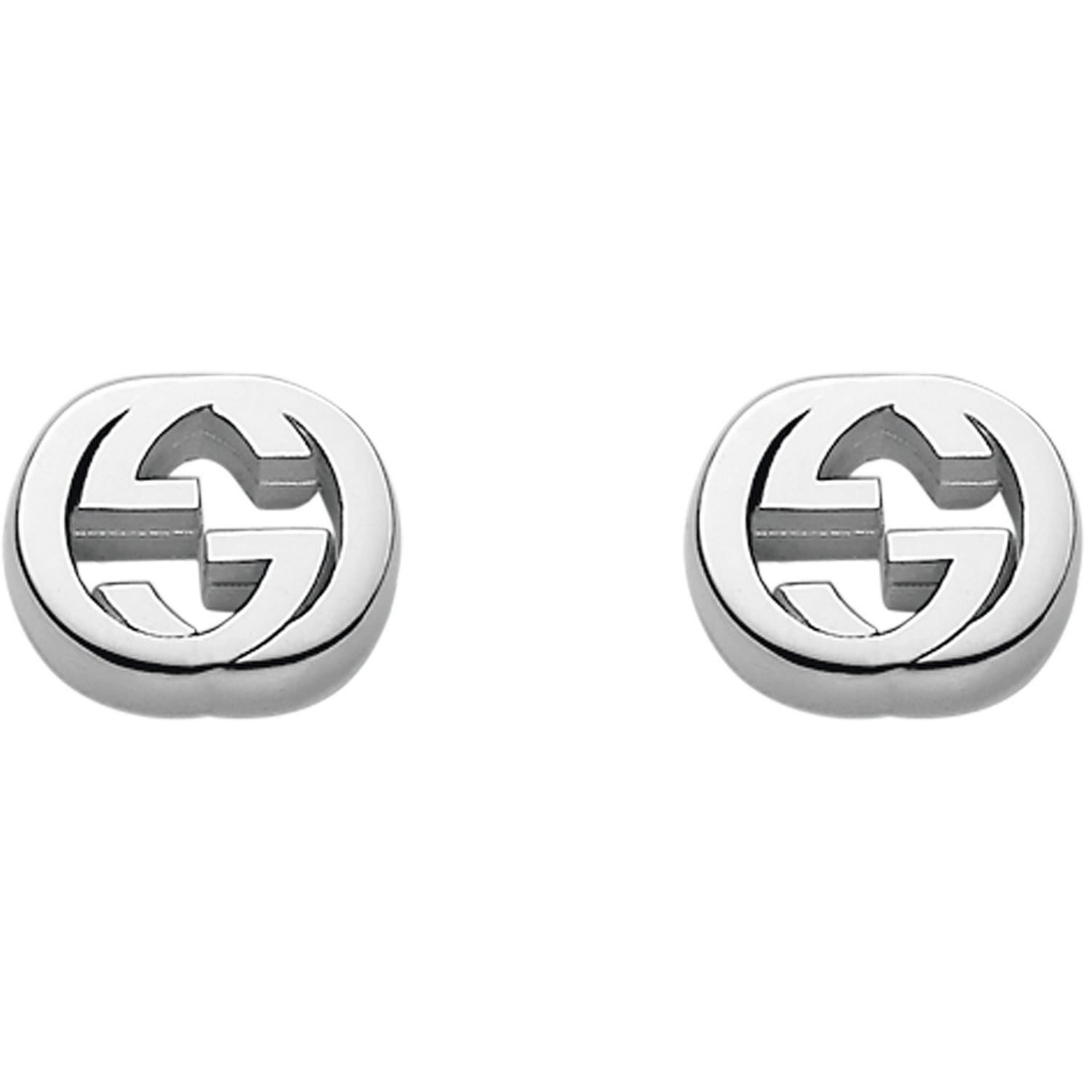Gucci - YBD356289001 - 925 sterline d'argento - Studs earrings with Interlocking G in rhodium plated sterling silver