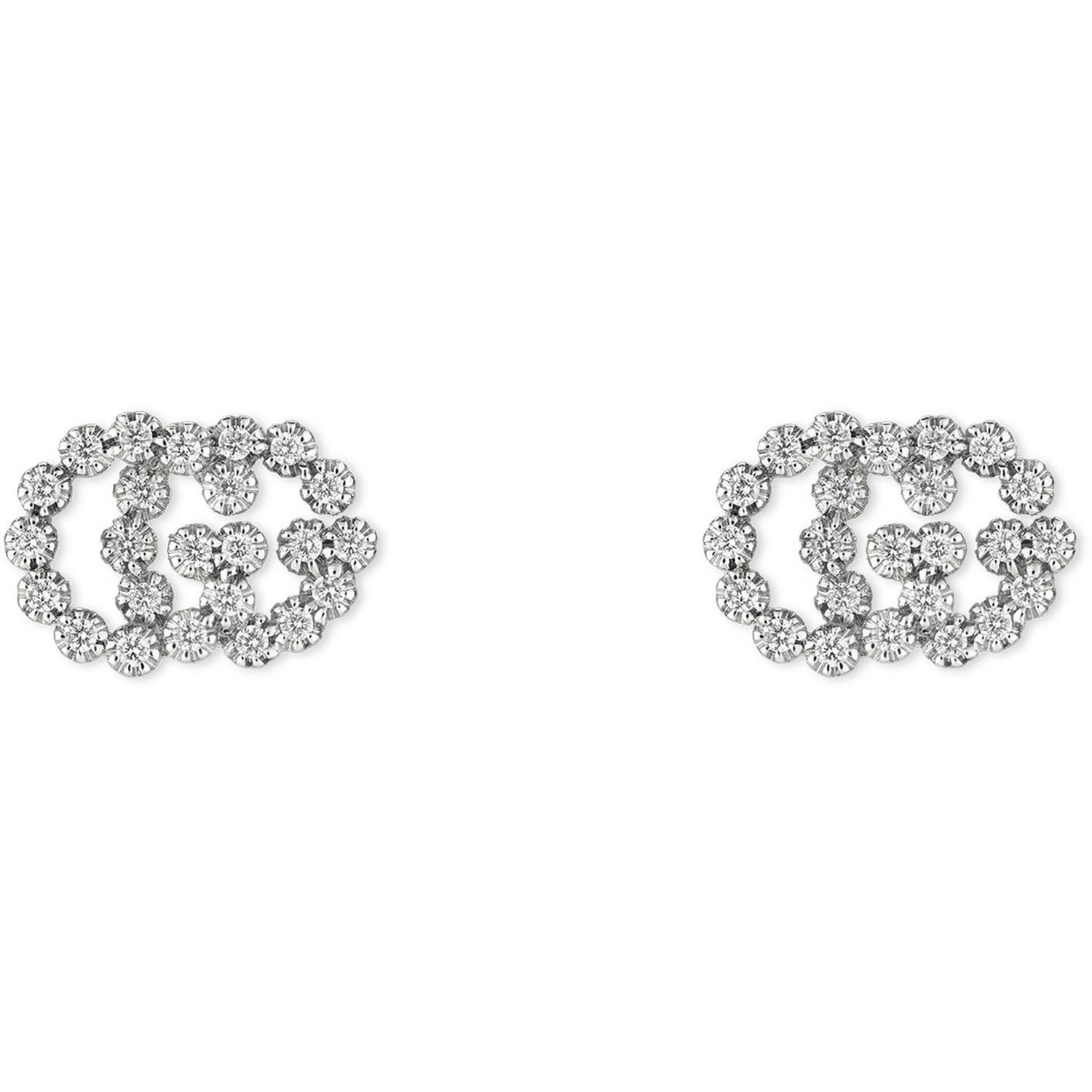 GUCCI - YBD481676003 - GG Running stud earrings in 18kt white gold and diamonds