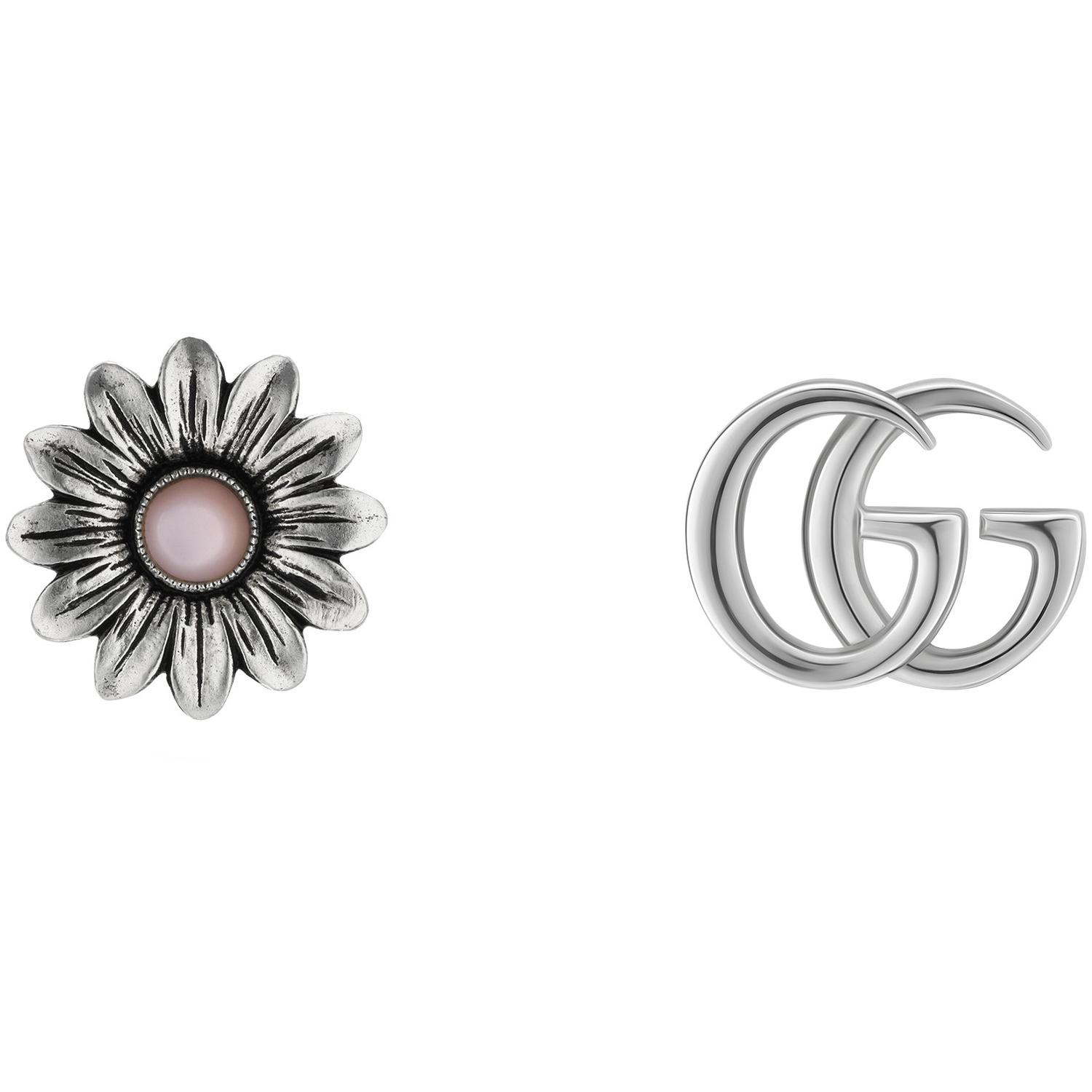 Gucci - YBD527344002 - Argento sterling 925, madreperla - Double G flower stud earrings