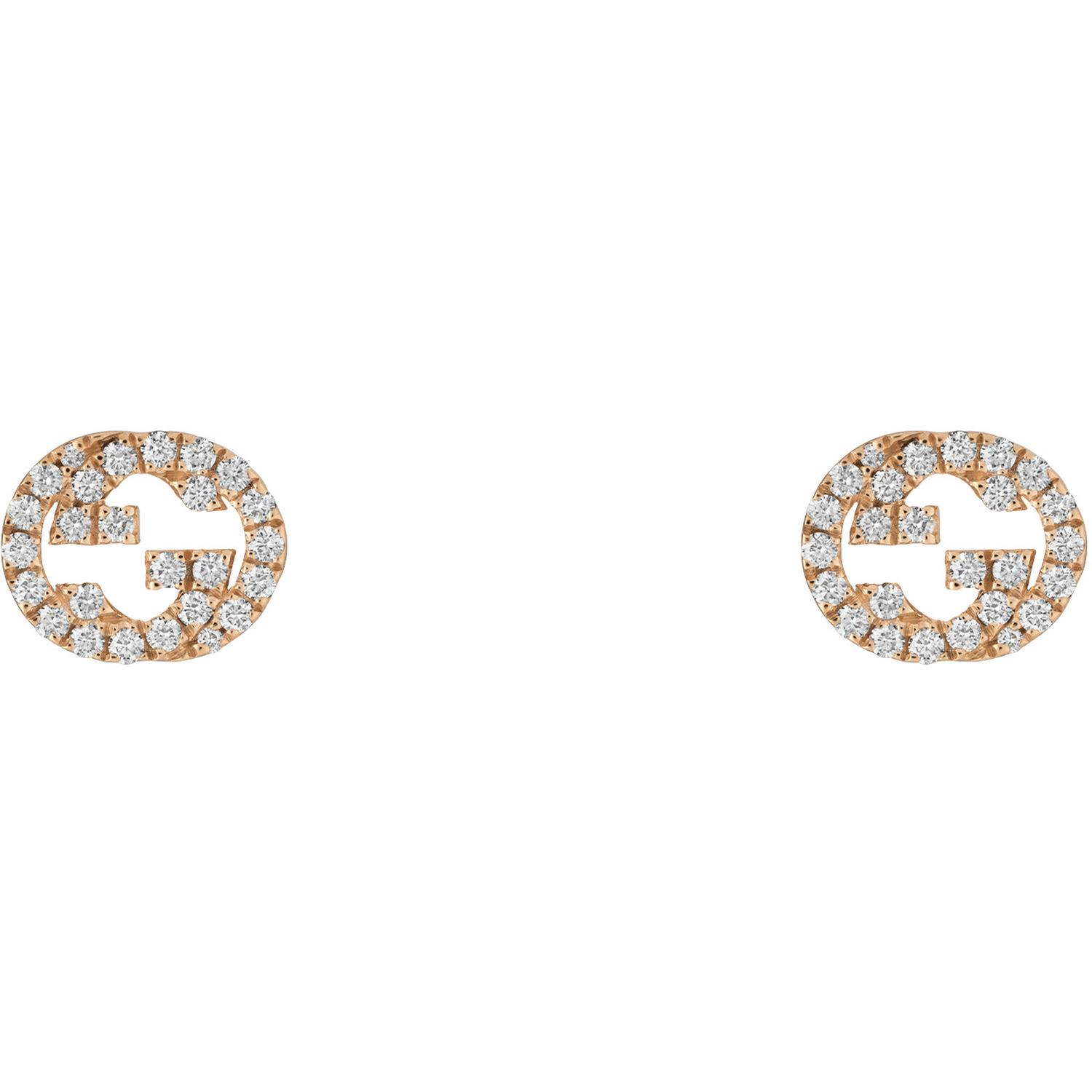 Gucci - YBD729408001 - Interlocking G Earrings in 18kt pink gold and diamonds