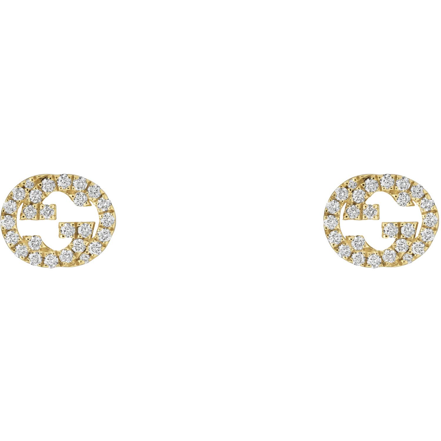 Gucci - YBD729408002 - Interlocking G Earrings in 18kt yellow gold and diamonds